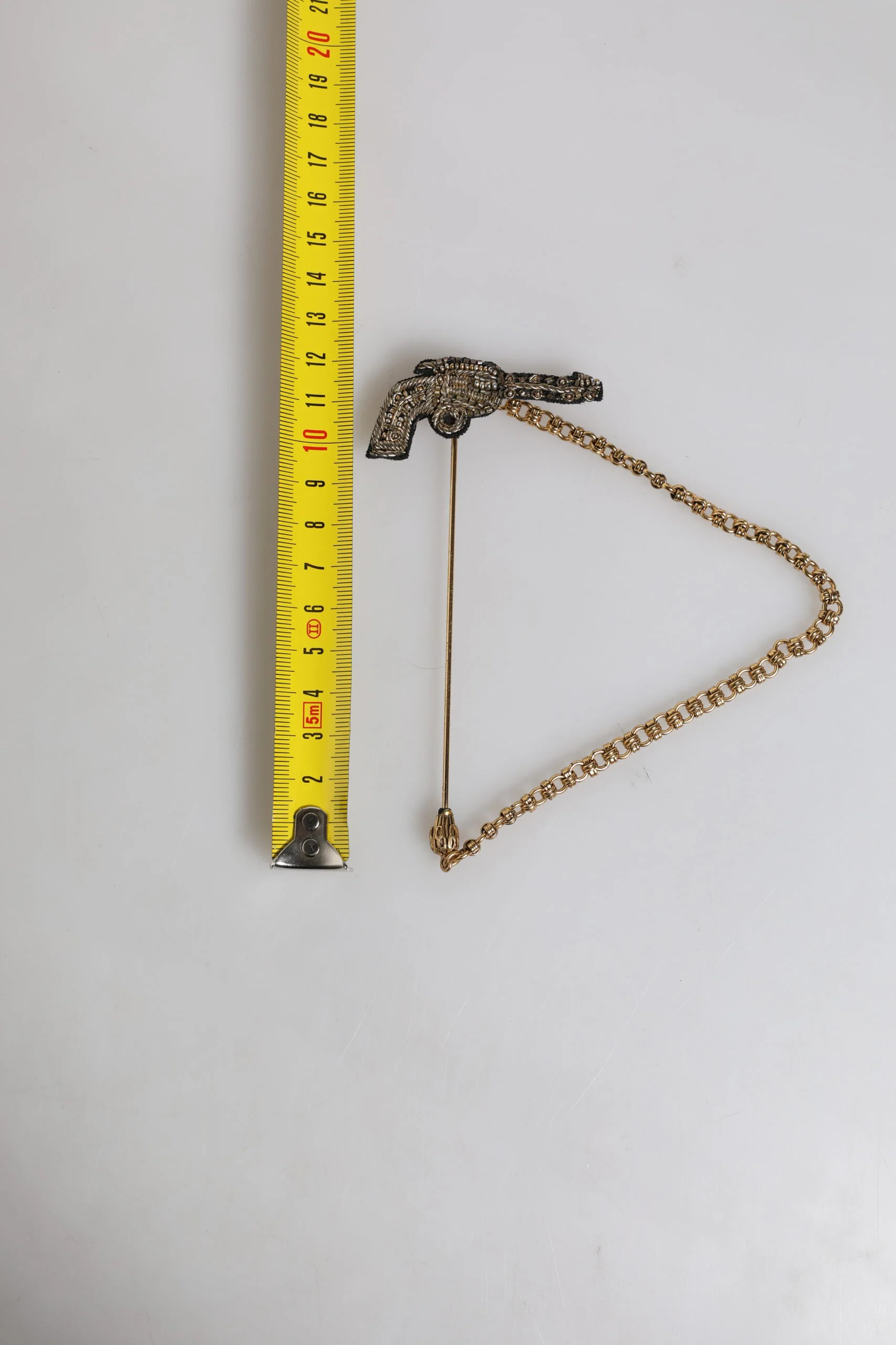 Dolce & Gabbana Black Gold Brass Revolver Lapel Pin - Image 4