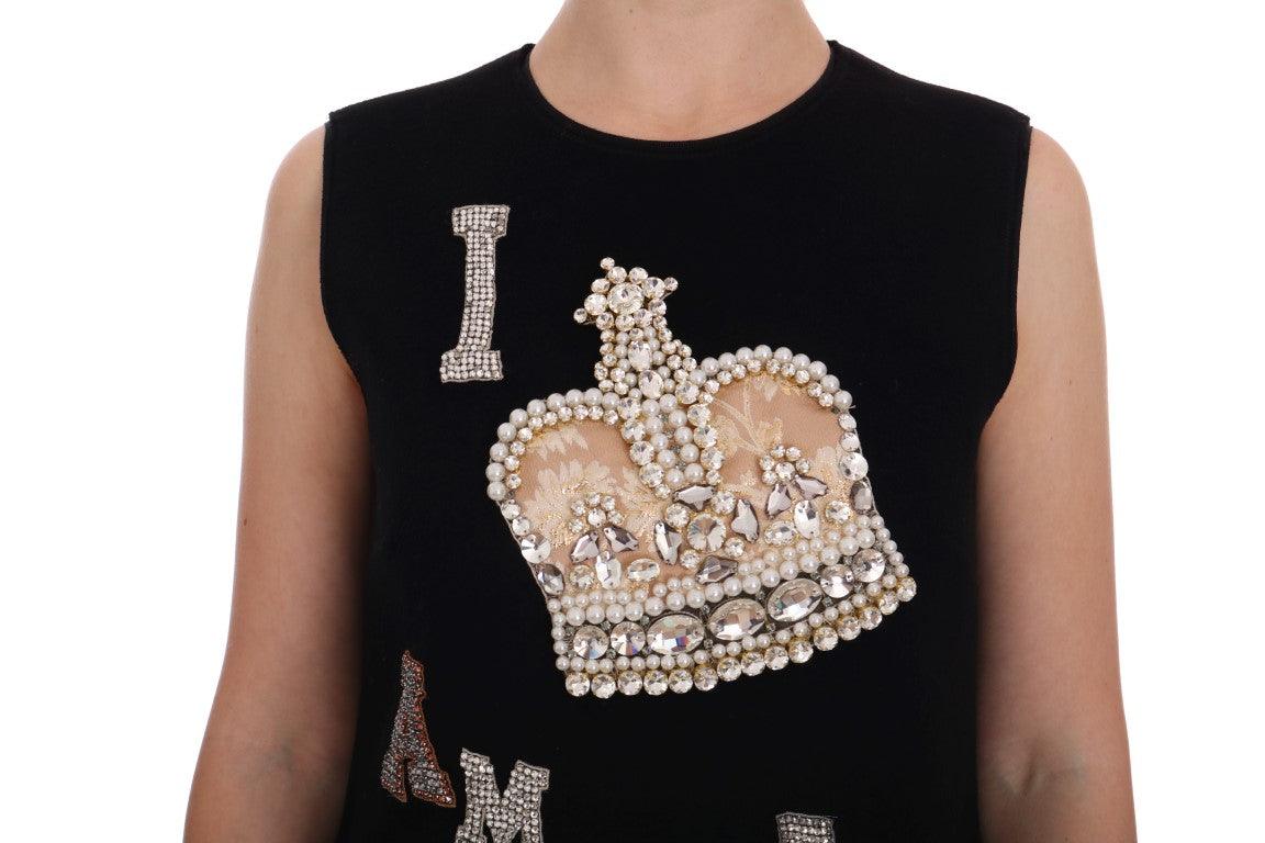 Dolce & Gabbana Black I AM A PRINCESS Crystal Shift Dress - Image 5