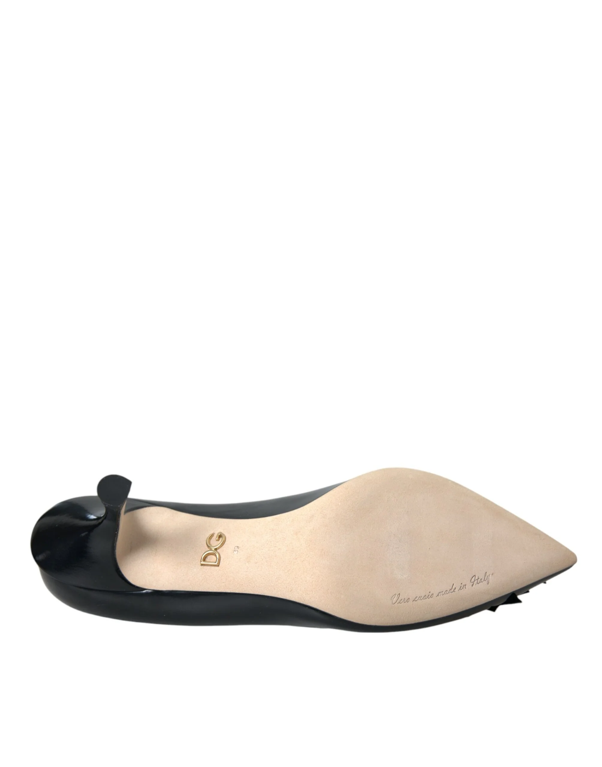 Dolce & Gabbana Black Leather BOOM Patch Heels Pumps Shoes - Image 6
