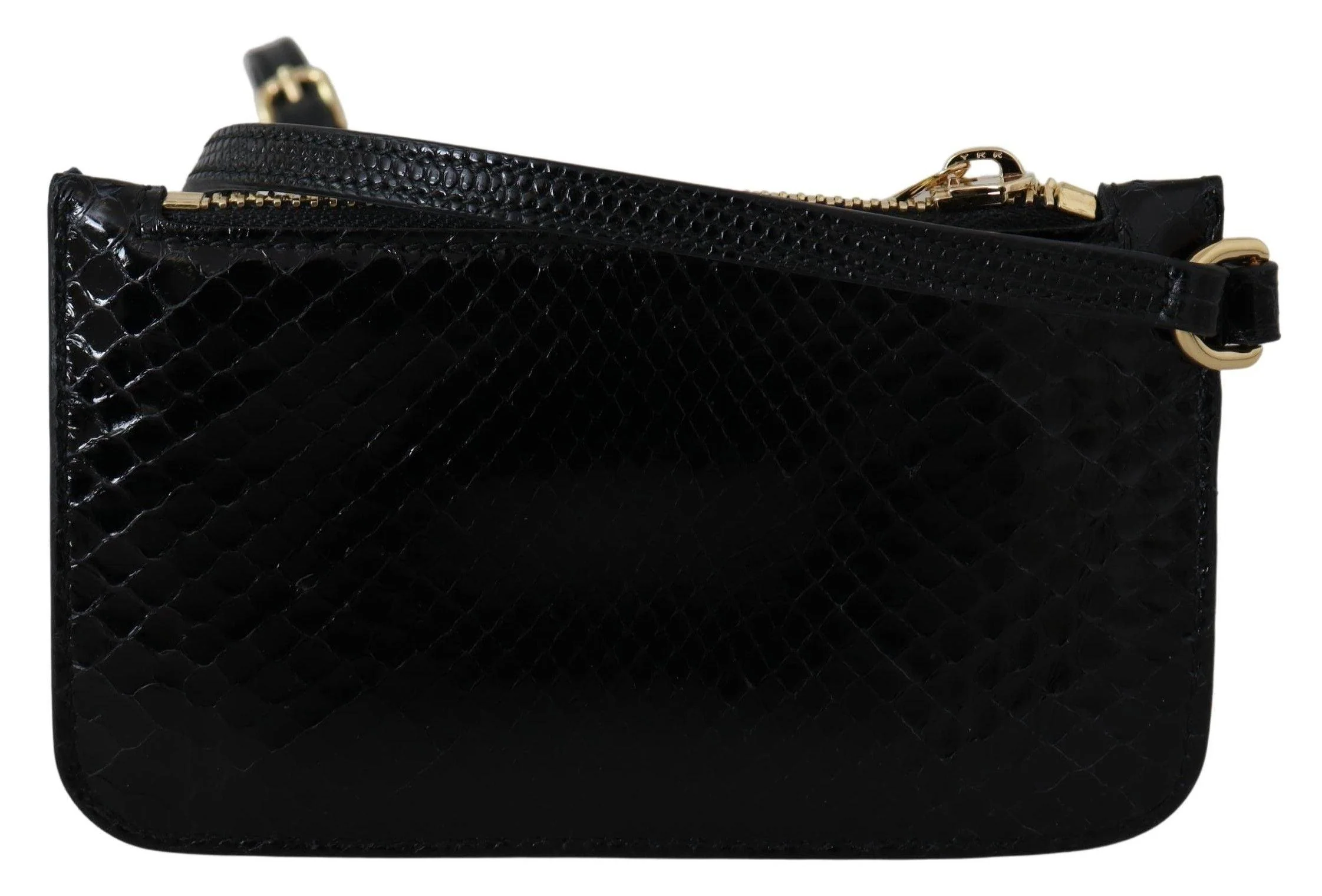 Dolce & Gabbana Black Leather Coin Purse Wristlet Mirror Agnese Wallet - Image 3