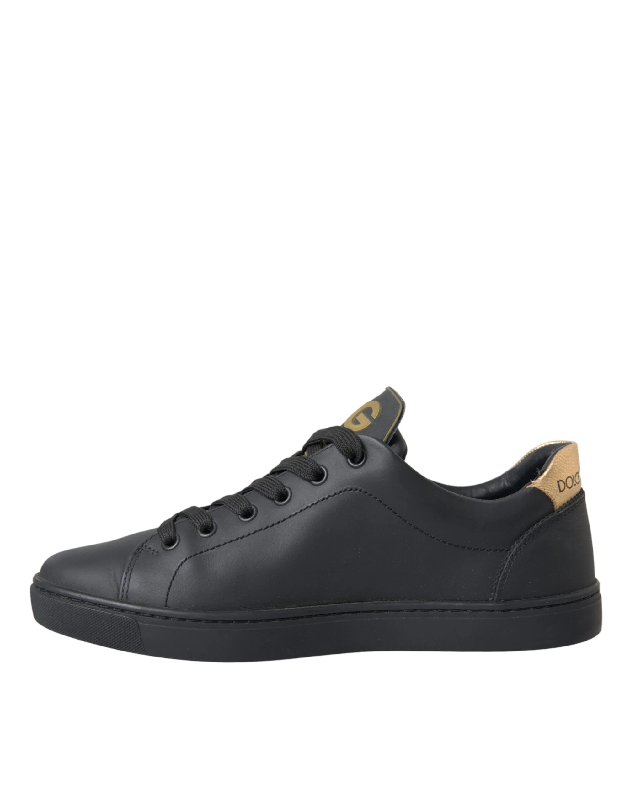 Dolce & Gabbana Black Leather Heart Embellished Sneakers - Image 6