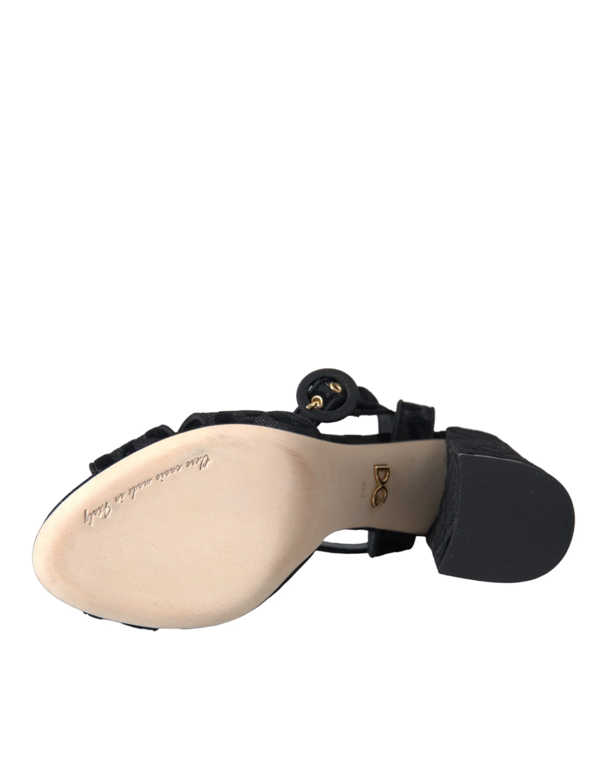 Dolce & Gabbana Black Leopard Suede Heels Sandals Shoes - Image 5
