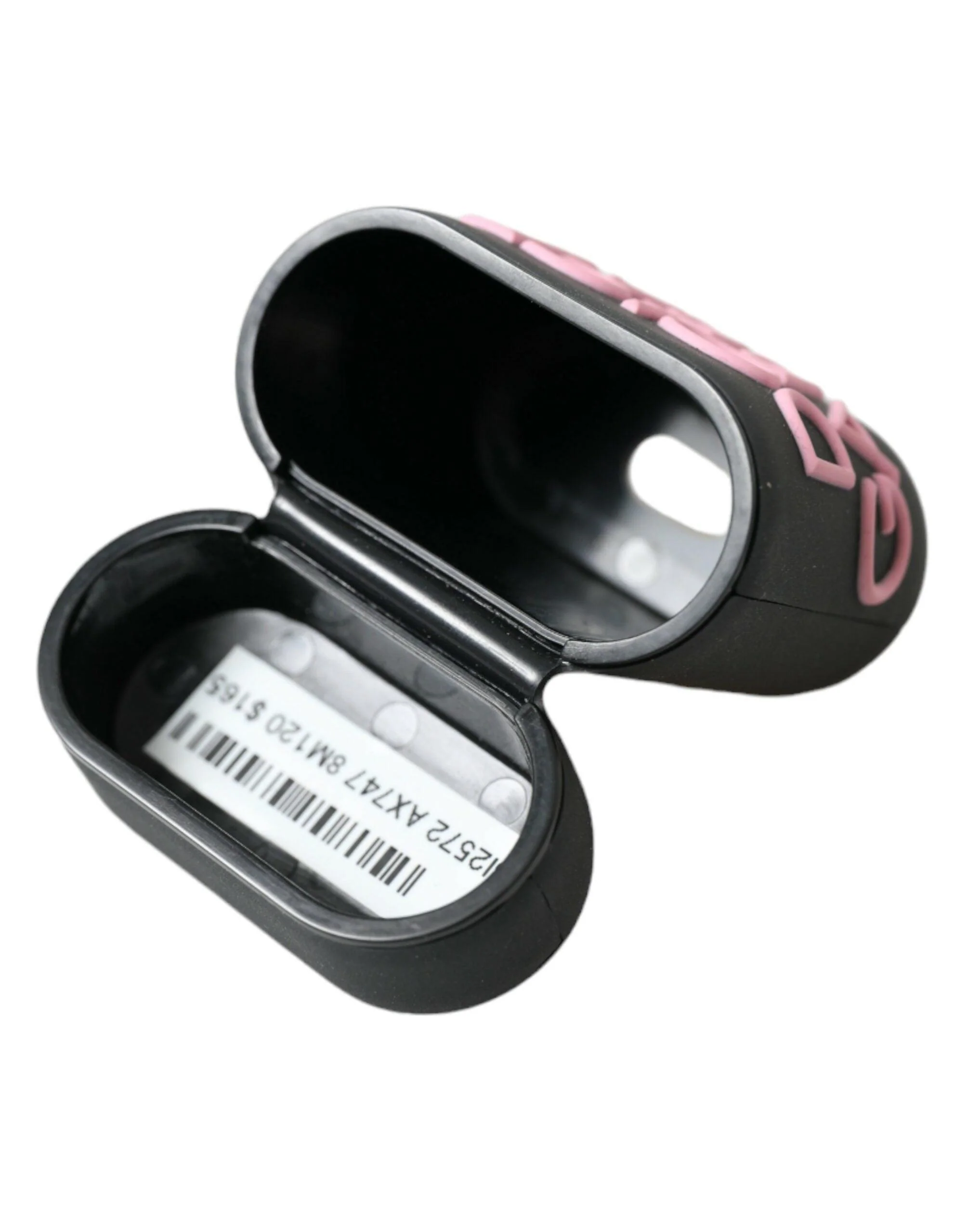 Dolce & Gabbana Black Pink Silicone Embossed Logo Airpods Case - Image 5