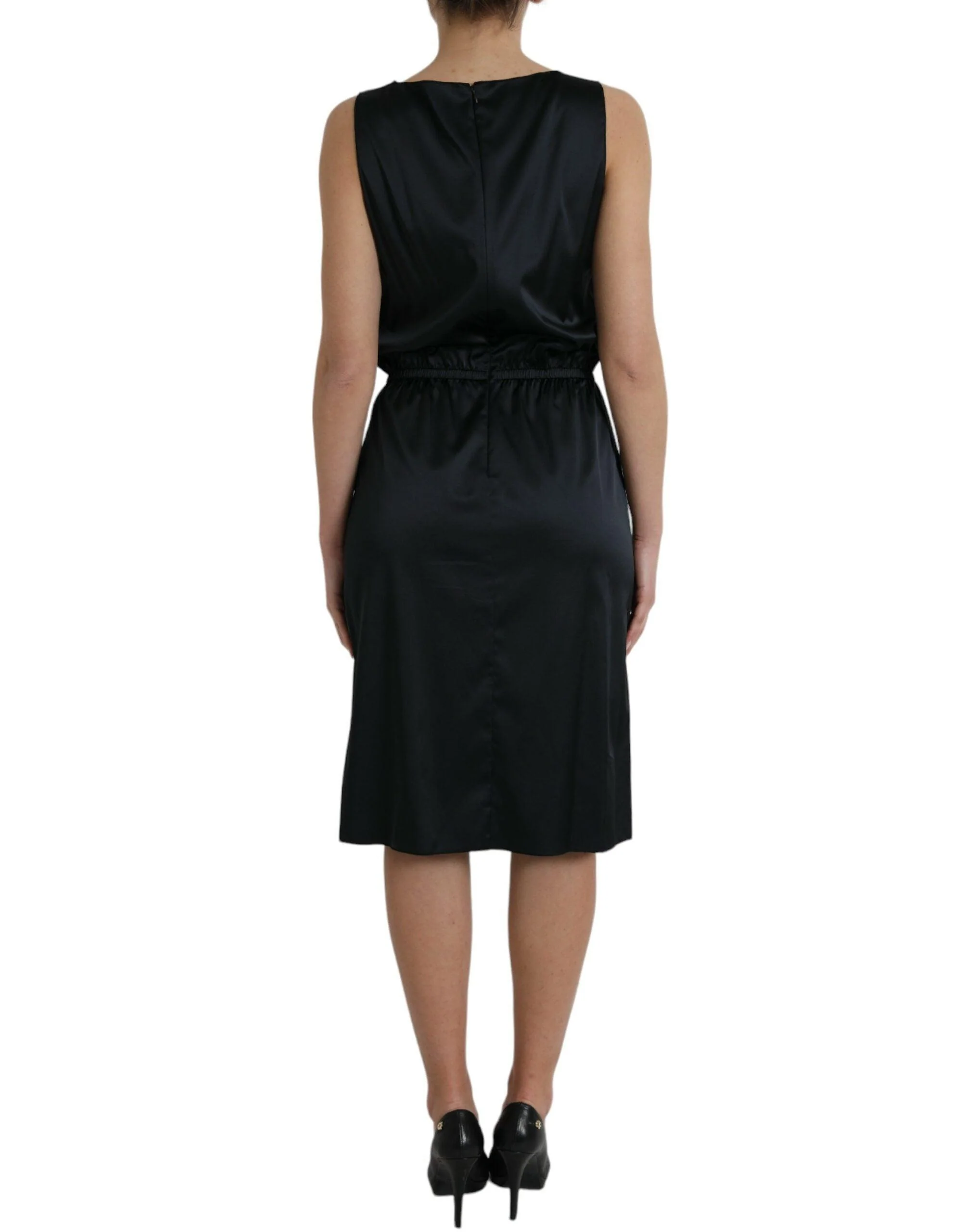 Dolce & Gabbana Lace Trim Sheath Midi Dress - Image 4