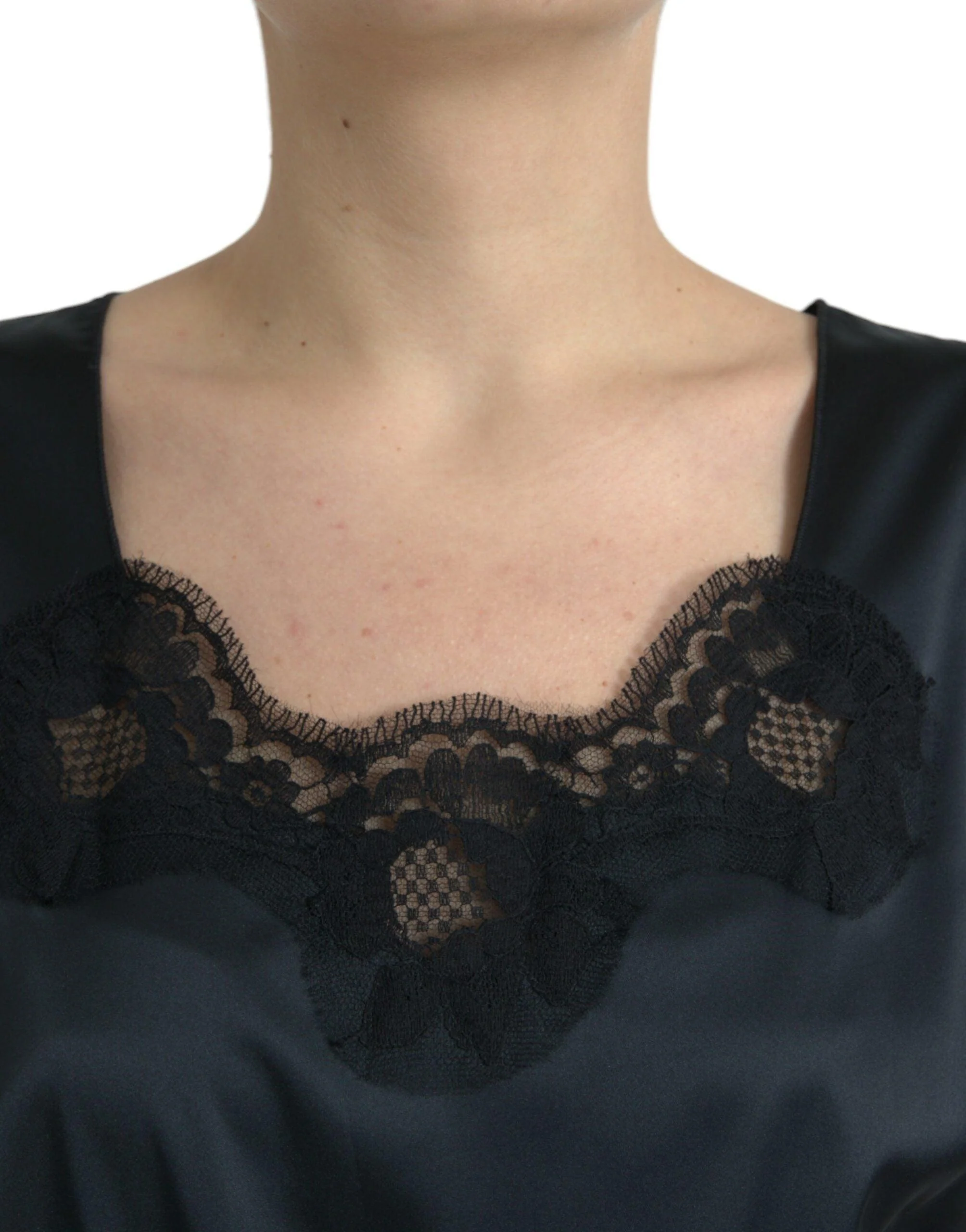 Dolce & Gabbana Lace Trim Sheath Midi Dress - Image 5