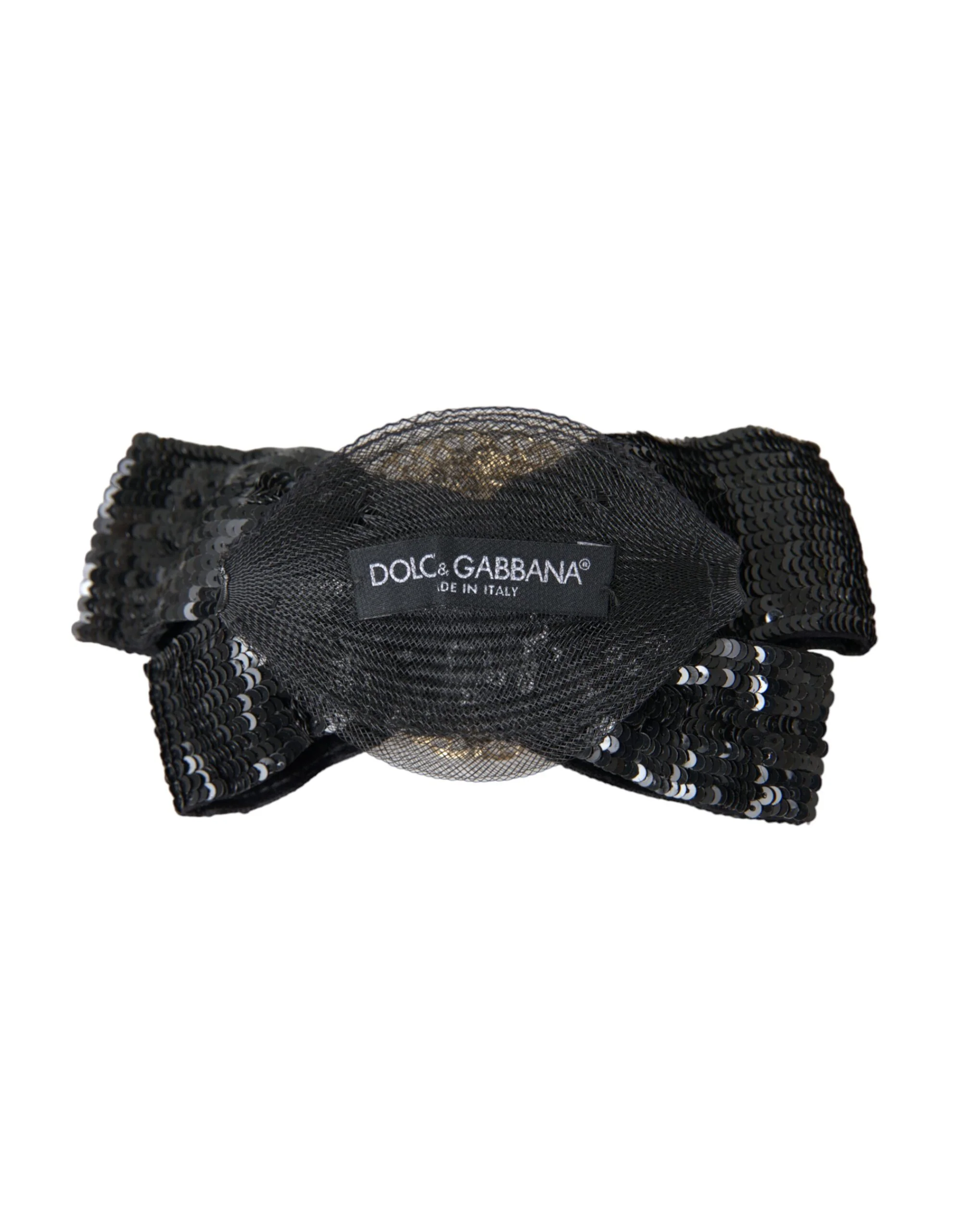Dolce & Gabbana Black Sequin Pearl Handmade Brooch Hair Pin - Image 3