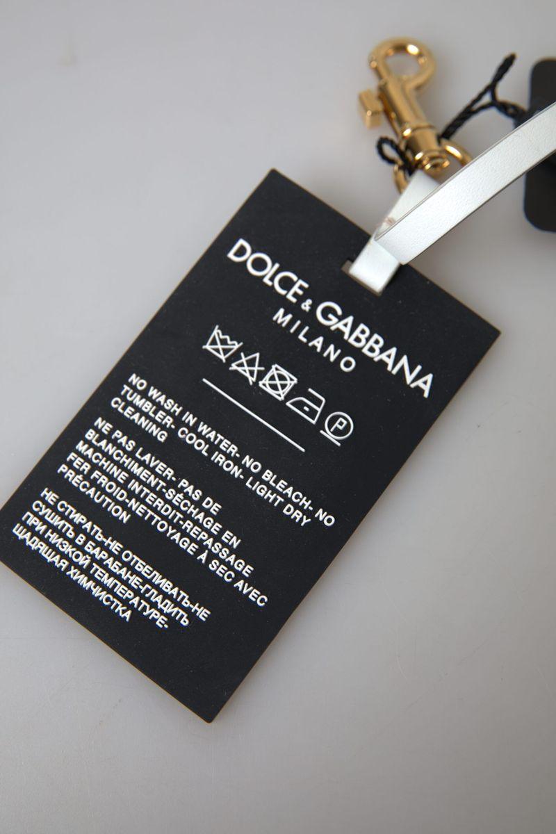 Dolce & Gabbana Black Silicone DG Logo Gold Brass Keychain - Image 3