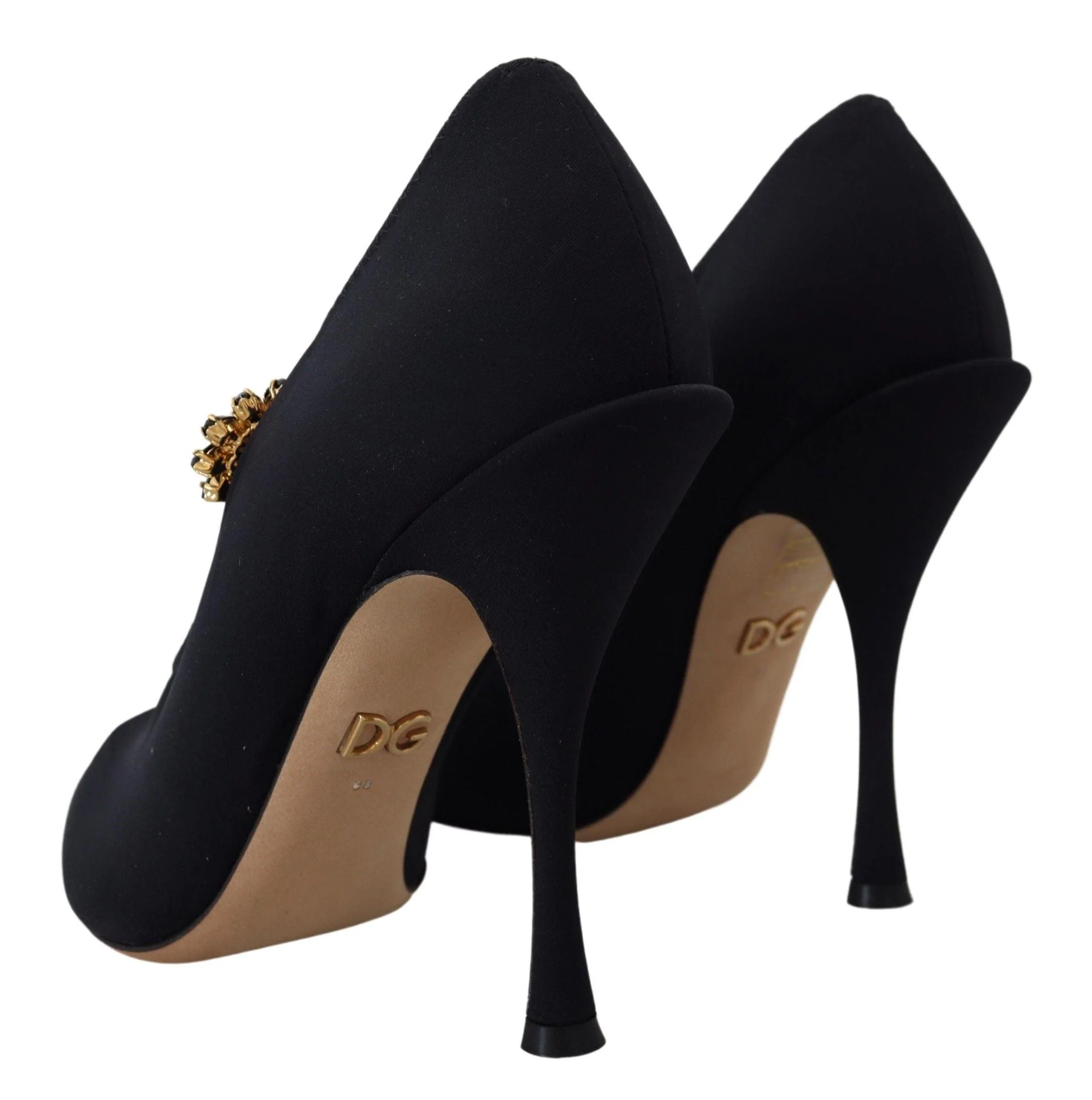 Dolce & Gabbana Black Socks Stretch Crystal Pumps Shoes - Image 3