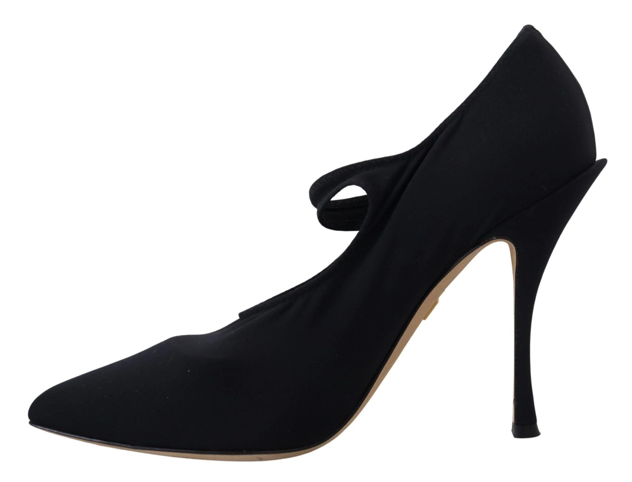 Dolce & Gabbana Black Socks Stretch Crystal Pumps Shoes - Image 4