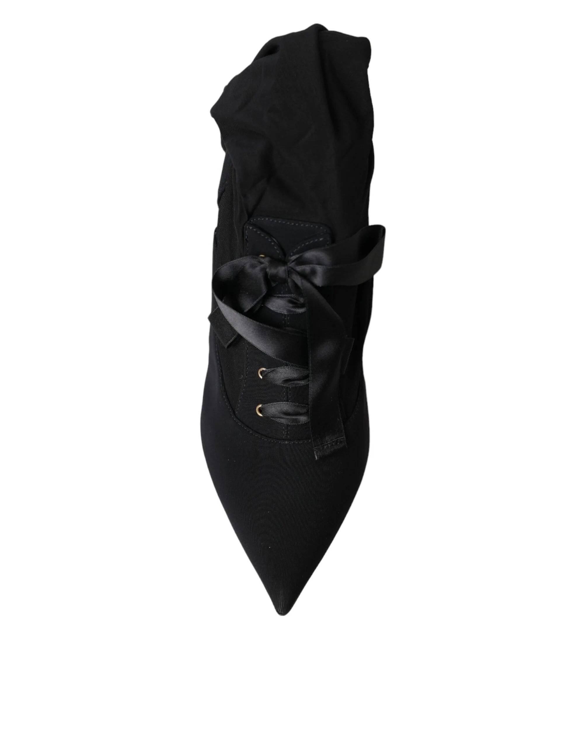 Dolce & Gabbana Black Stiletto Heels Mid Calf Boots Shoes - Image 8