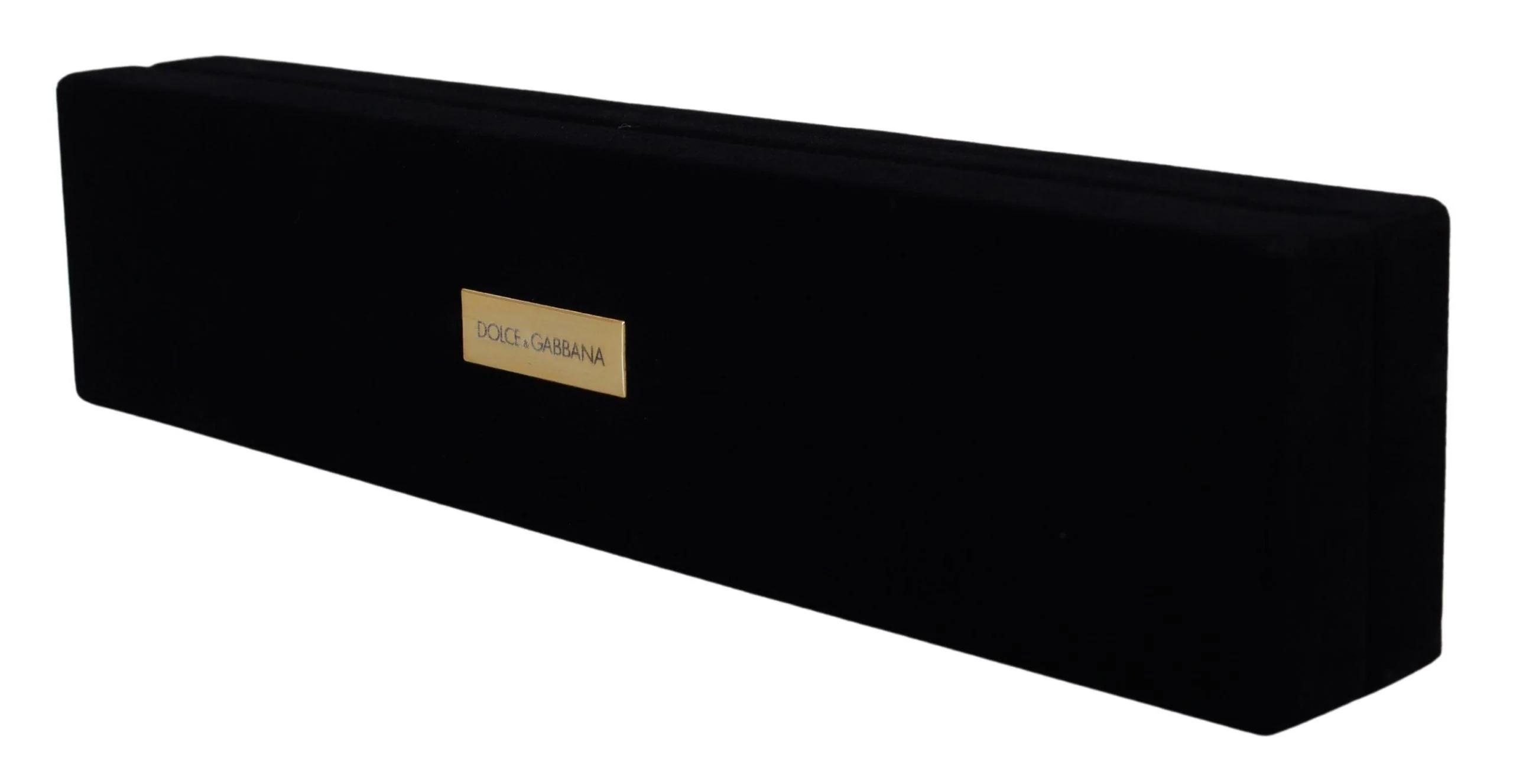 Dolce & Gabbana Black Velvet Logo Plaque Storage Bracelet Jewelry Box - Image 2