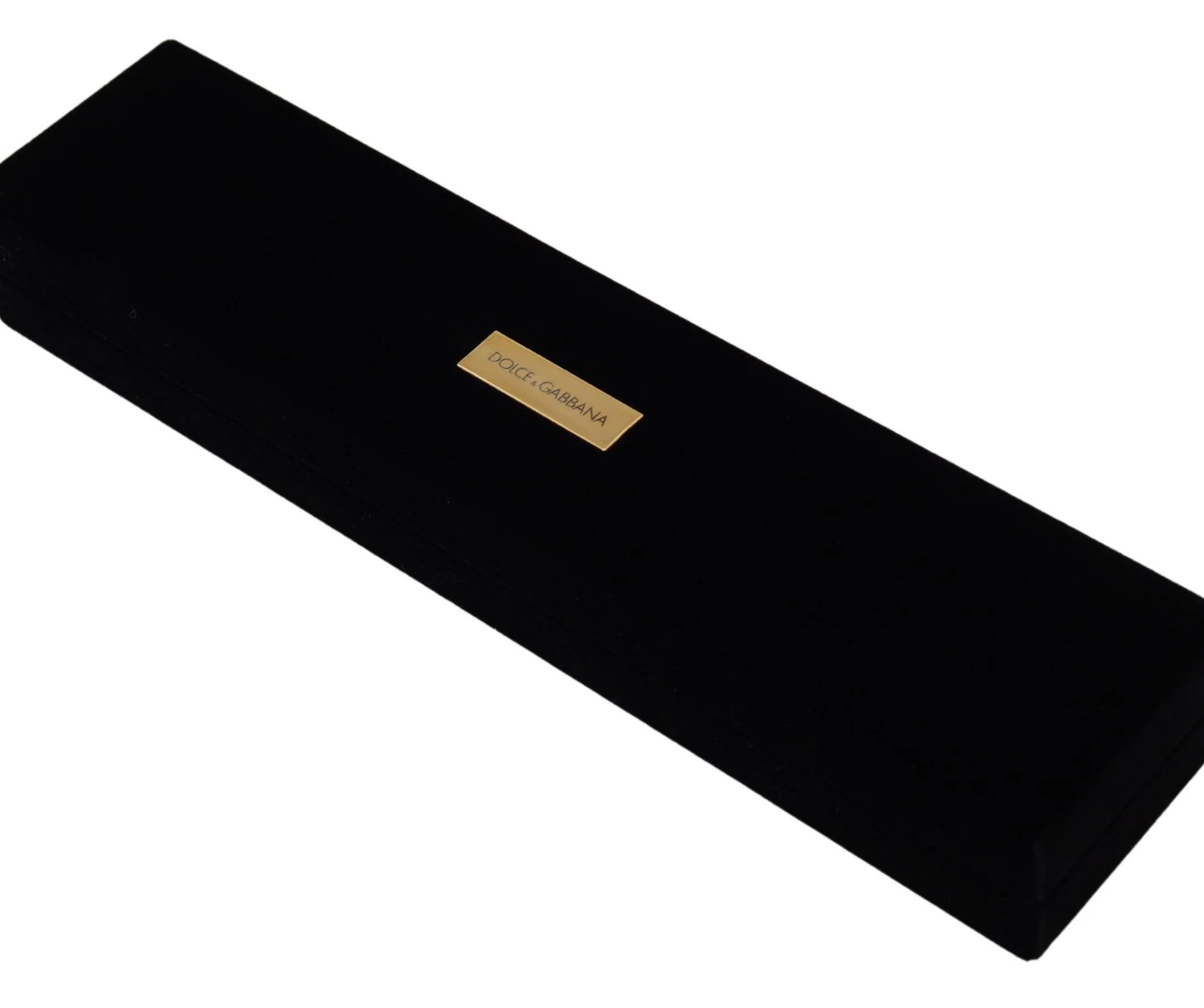 Dolce & Gabbana Black Velvet Logo Plaque Storage Bracelet Jewelry Box - Image 5