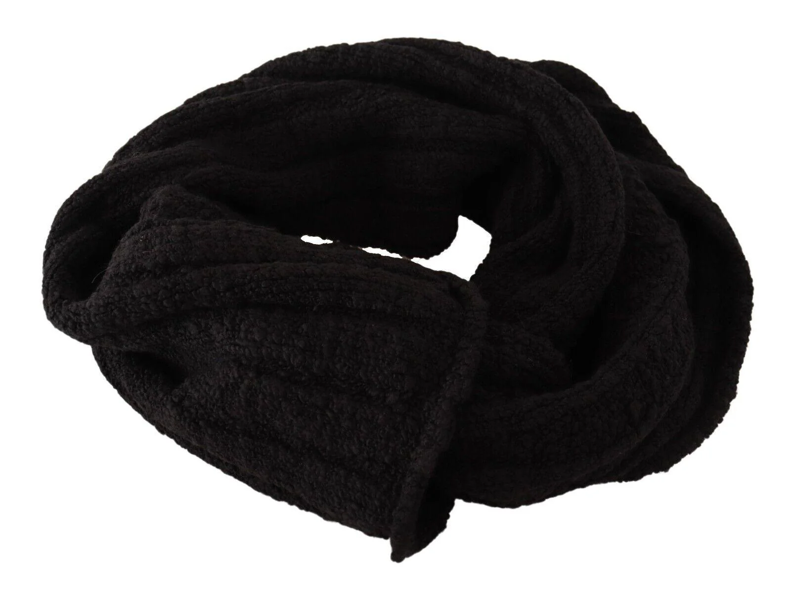 Dolce & Gabbana Black Virgin Wool Knitted Unisex Warmer Shawl Scarf - Image 4