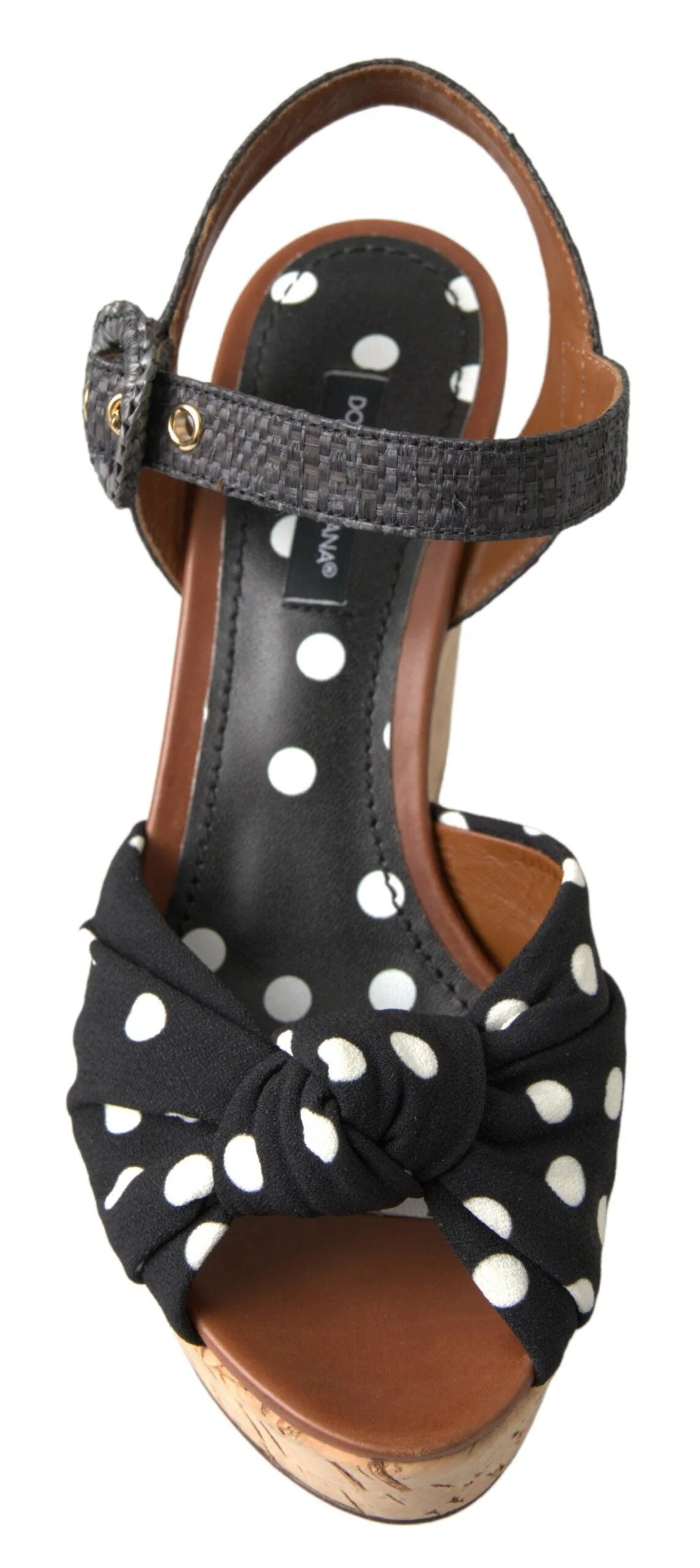 Dolce & Gabbana Black  Wedges Polka Dotted Ankle Strap Shoes Sandals - Image 6