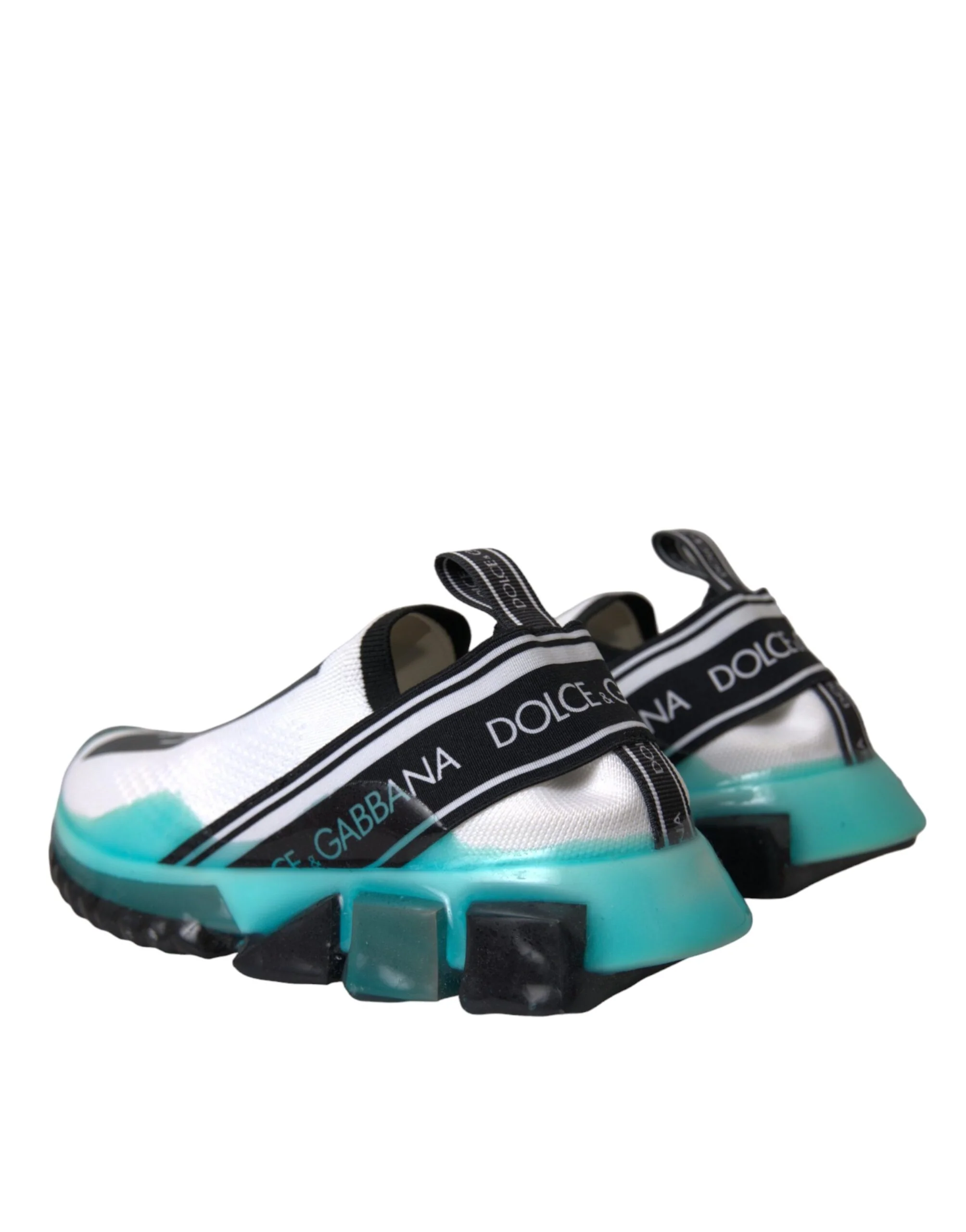 Dolce & Gabbana Black White Blue Slip On Sorrento Sneakers Shoes - Image 4