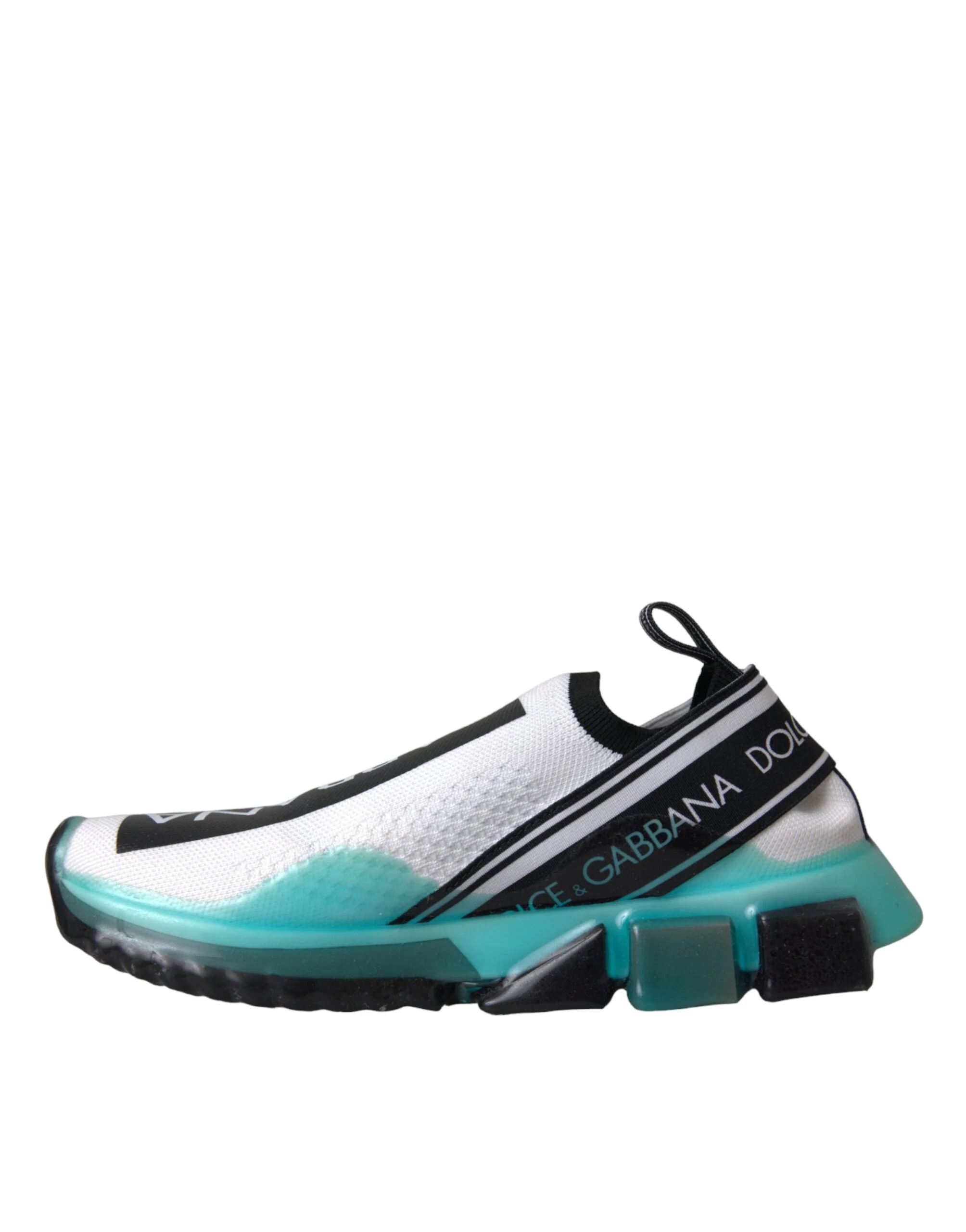 Dolce & Gabbana Black White Blue Slip On Sorrento Sneakers Shoes - Image 5
