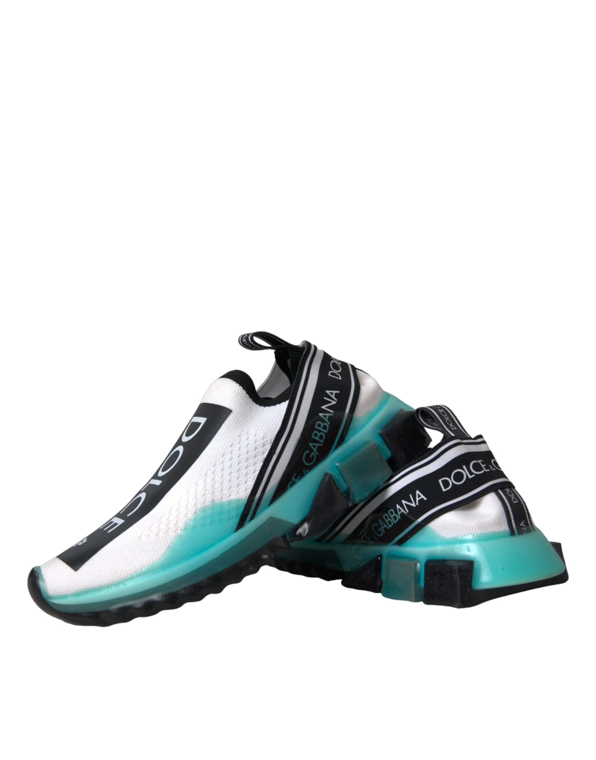Dolce & Gabbana Black White Blue Slip On Sorrento Sneakers Shoes - Image 7