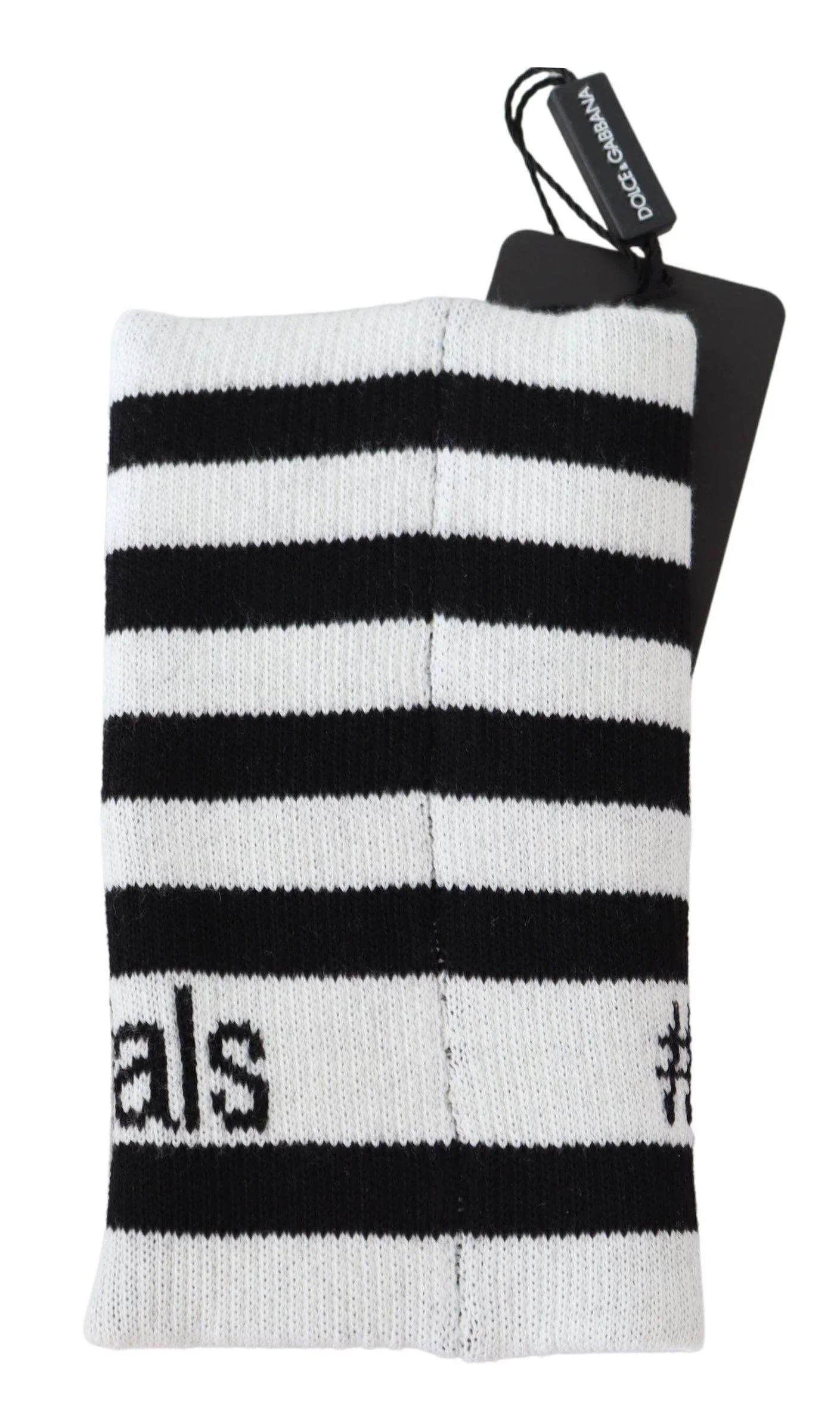 Dolce & Gabbana Black White Wool DGMillennials Wristband Wrap - Image 3