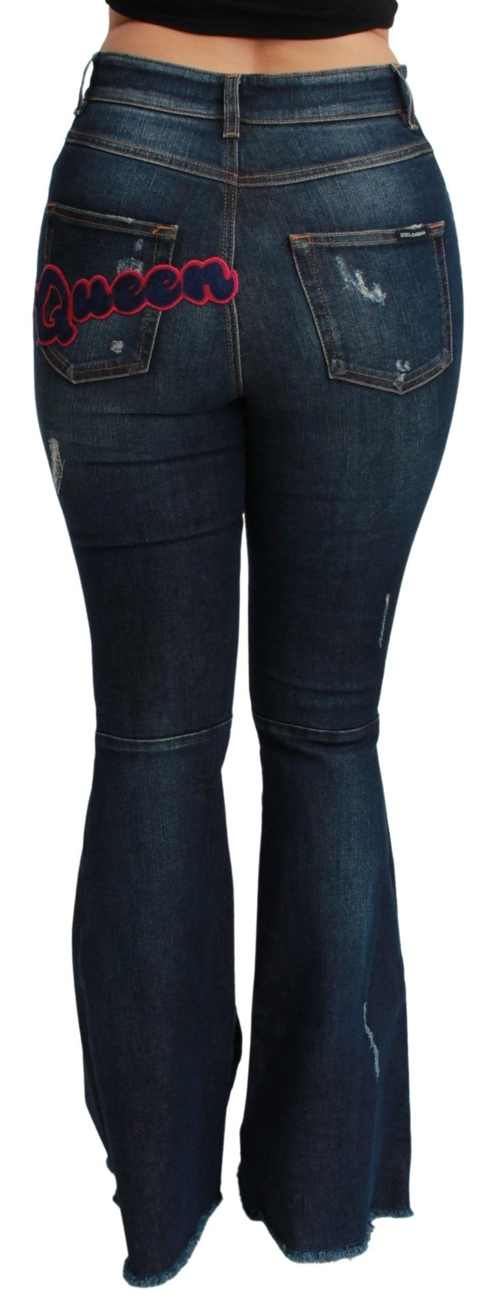 Dolce & Gabbana Blue Denim Cotton Stretch Flared Jeans - Image 4