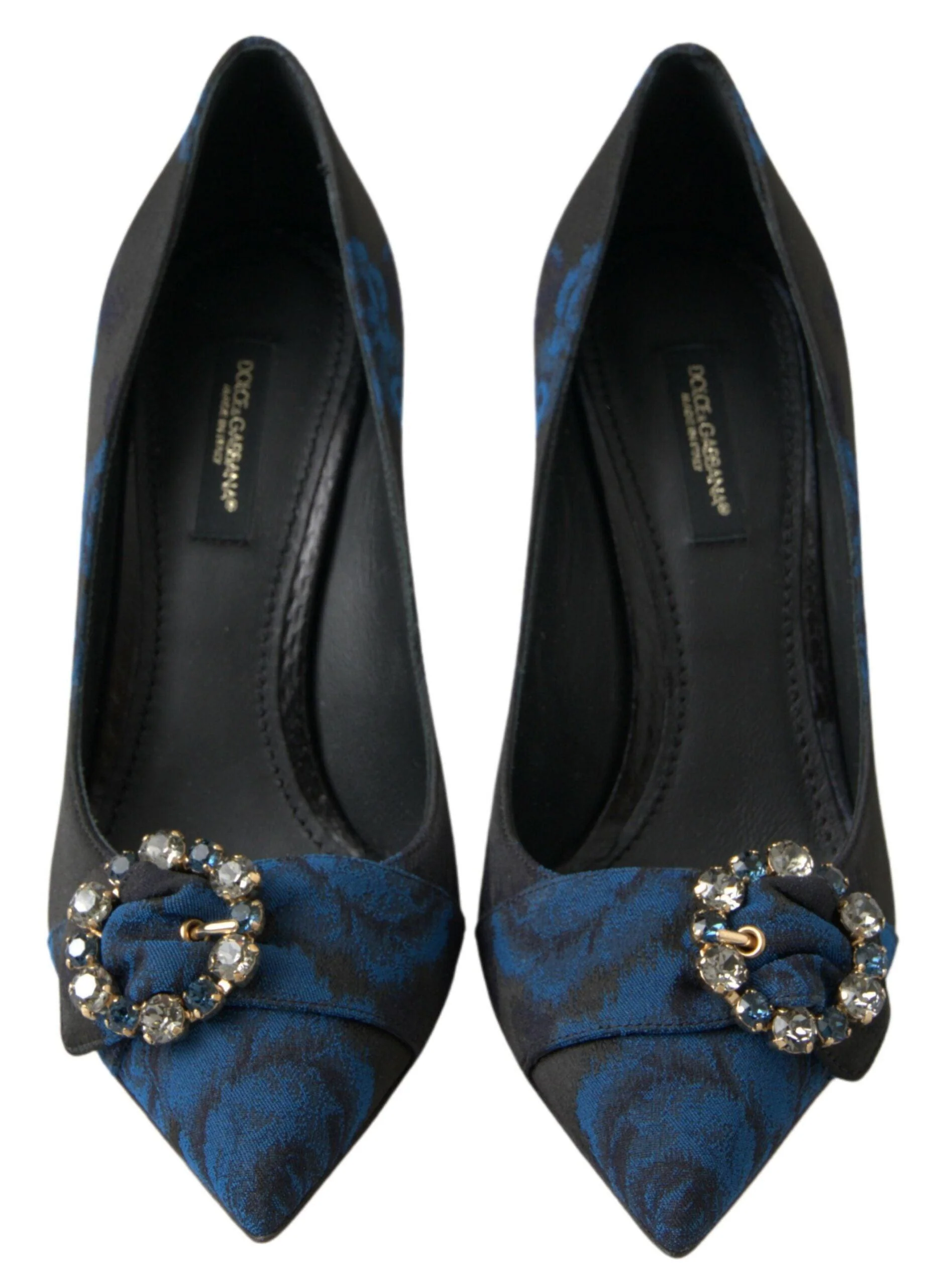 Dolce & Gabbana Ayers Crystal Pumps In Dark Blue - Image 3