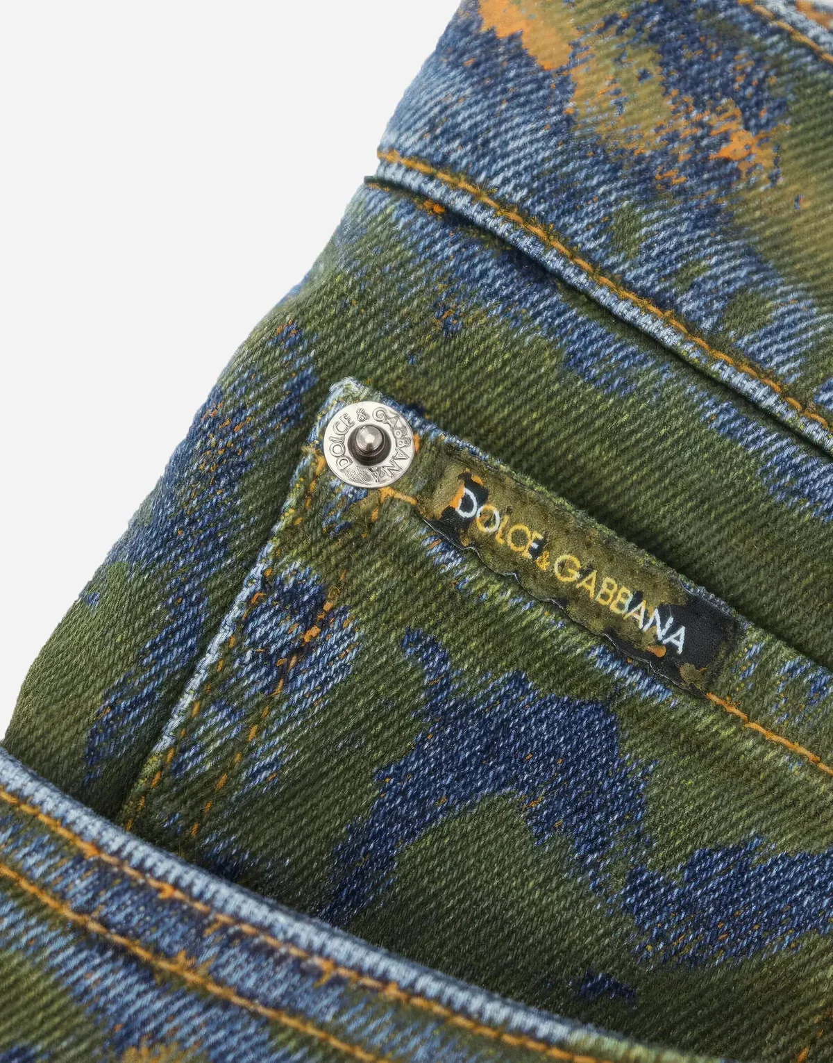 Dolce & Gabbana Green Jacquard Skinny Denim Pants - Image 6