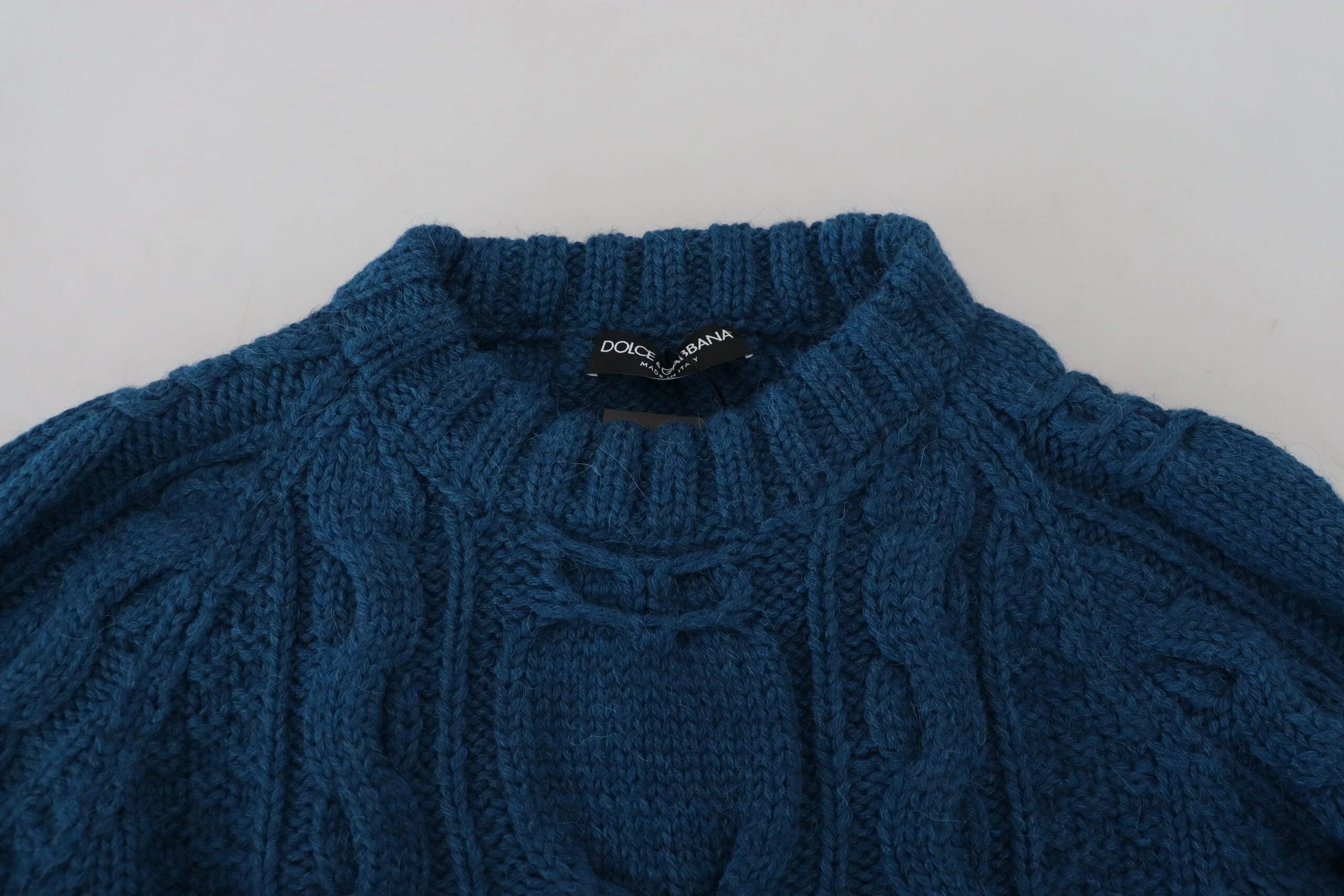 Dolce & Gabbana Blue Knitted Wool Alpaca Pullover Sweater - Image 6