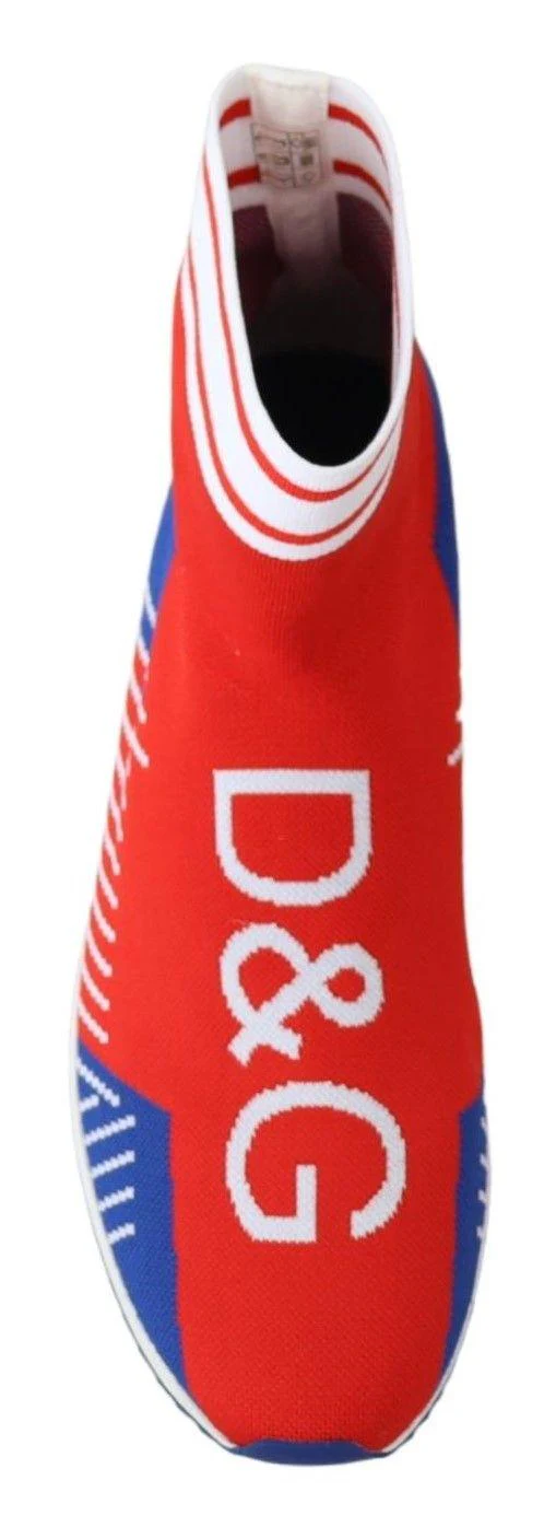 Dolce & Gabbana Blue Red Sorrento Logo Sneakers - Image 3