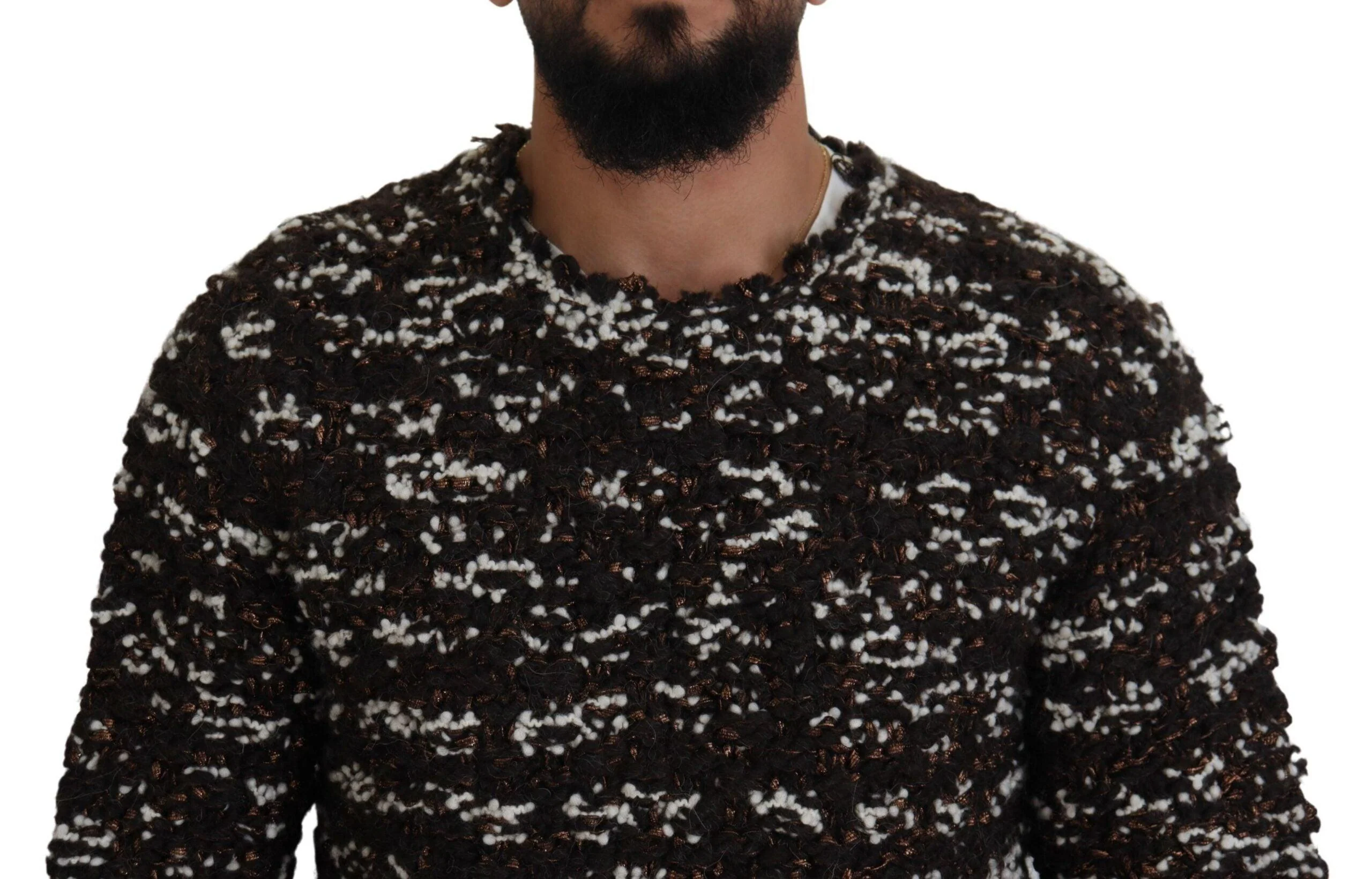 Dolce & Gabbana Brown Knitted Wool Fatto A Mano Sweater - Image 4