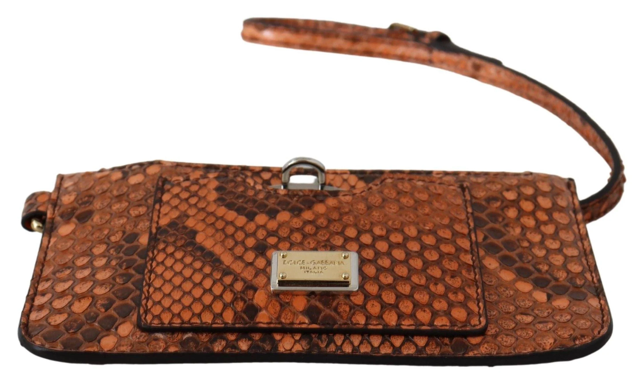 Dolce & Gabbana Brown Leather Coin Purse Wristlet Mirror AGNESE Wallet - Image 4