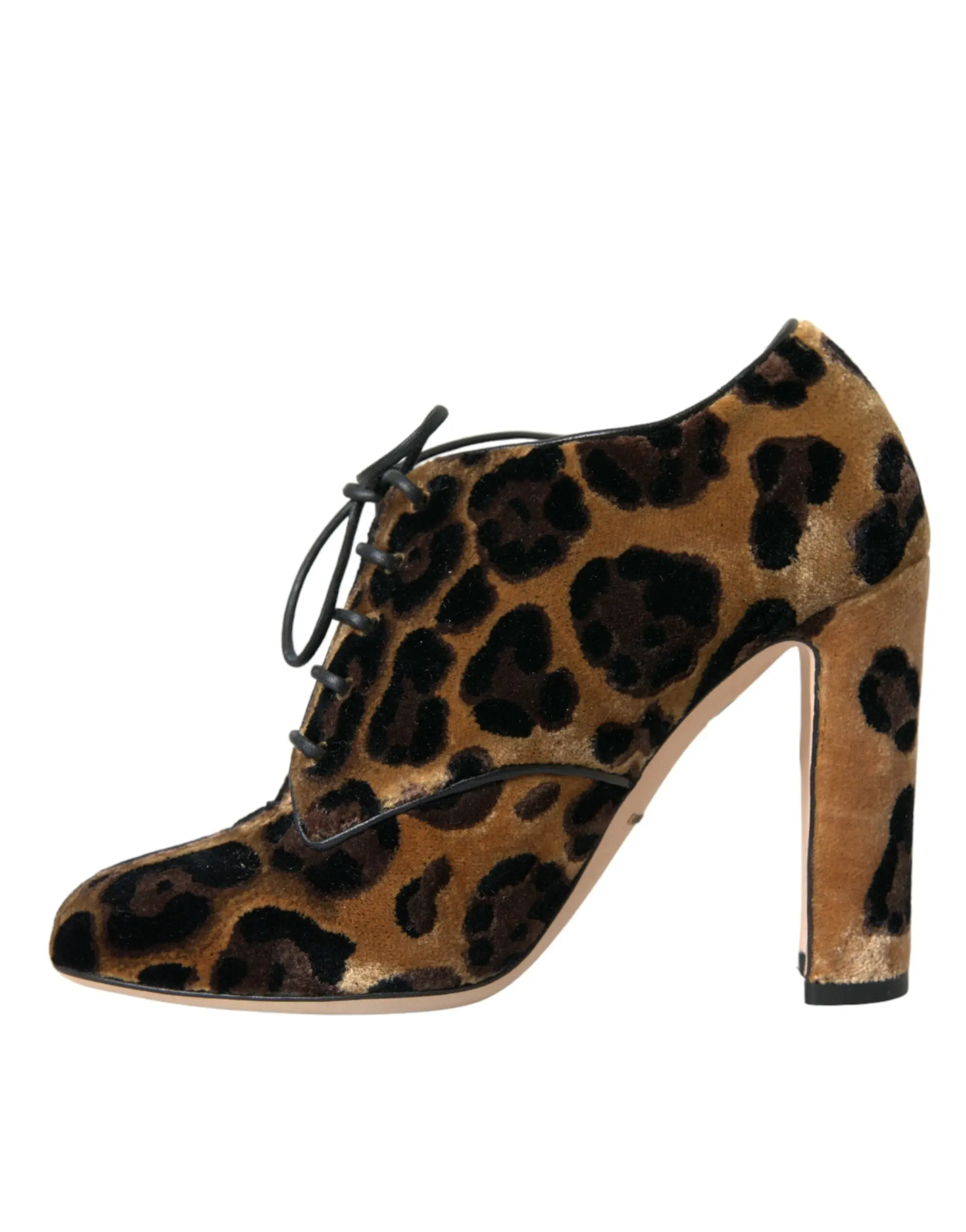 Dolce & Gabbana Brown Leopard Hair Lace Up Booties Shoes - Image 5