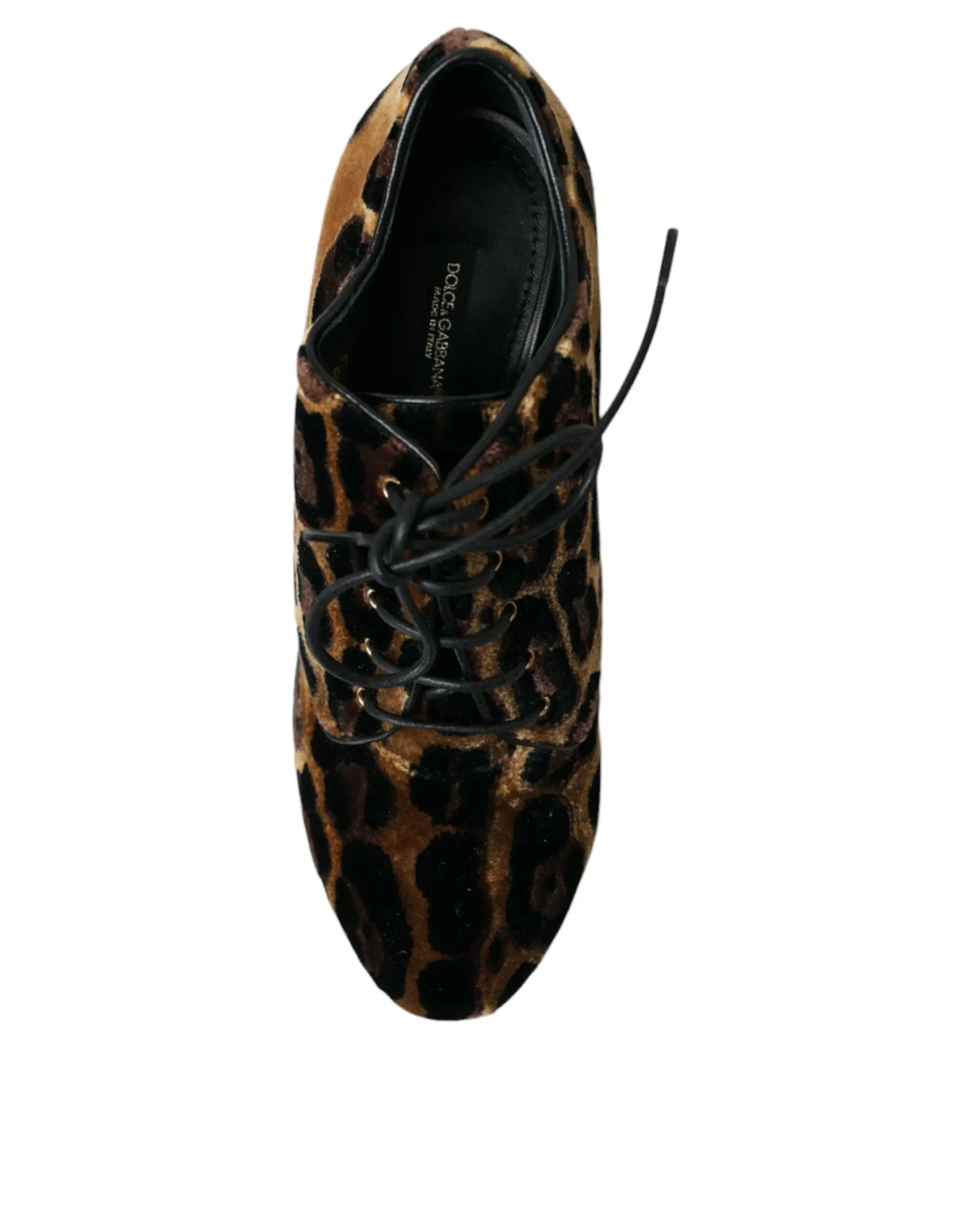 Dolce & Gabbana Brown Leopard Hair Lace Up Booties Shoes - Image 8
