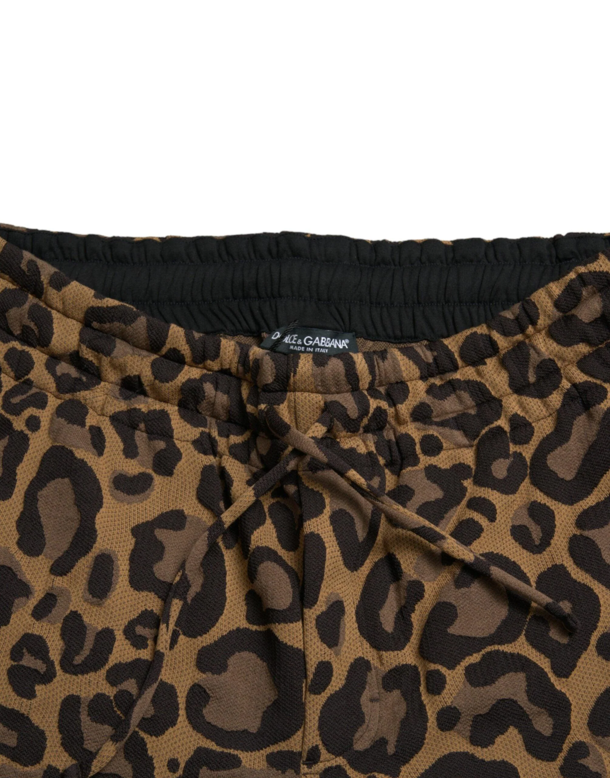 Dolce & Gabbana Brown Leopard Jacquard Jogger Pants - Image 5