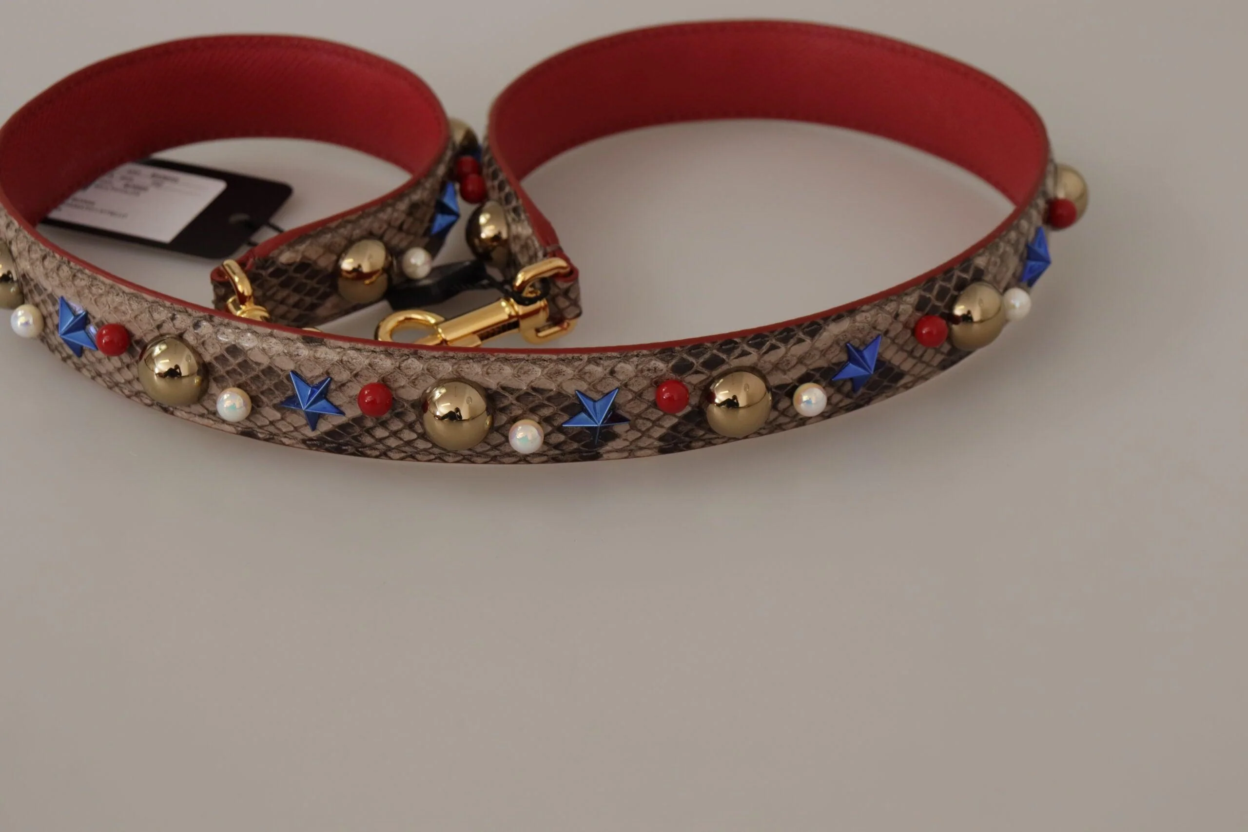 Dolce & Gabbana Brown Python Leather Studded Shoulder Strap - Image 6