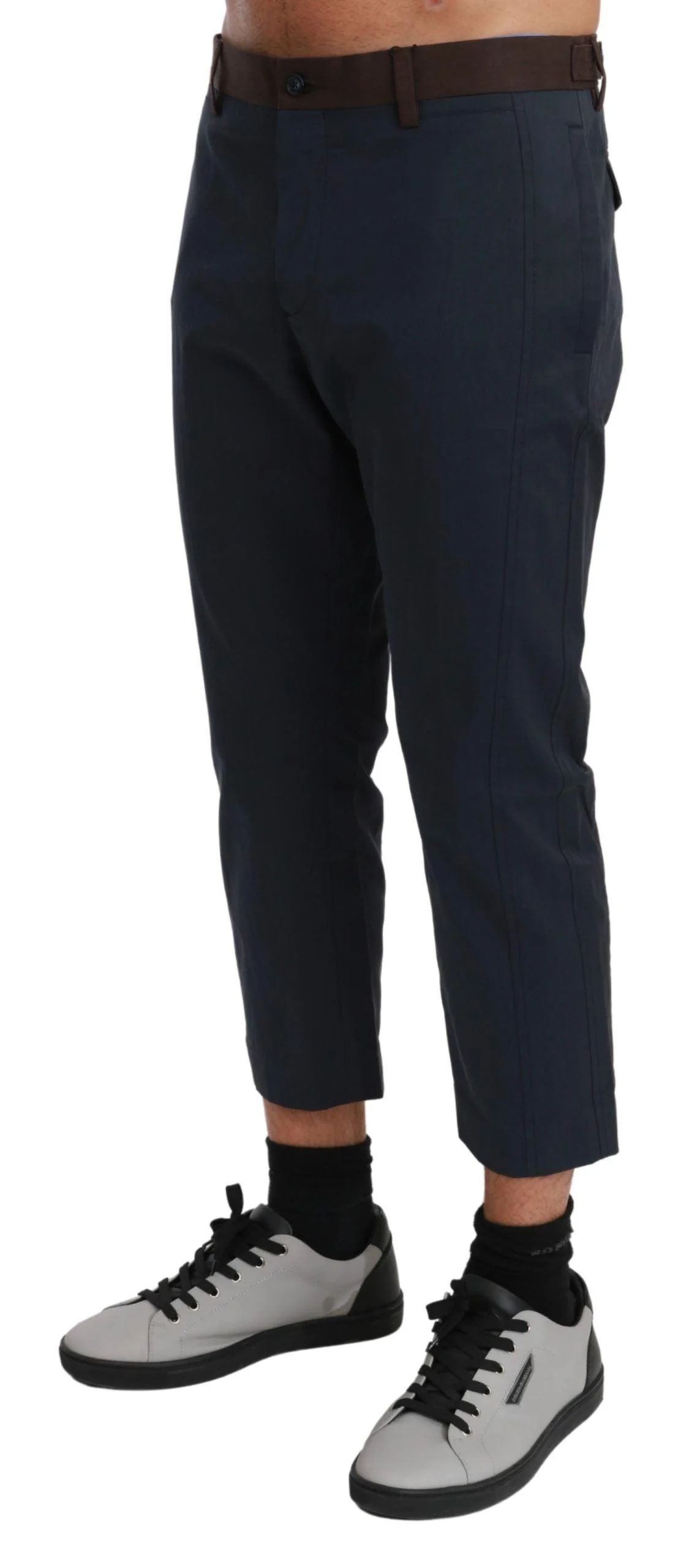 Dolce & Gabbana Brown Stripes Cropped Trousers Pants - Image 2