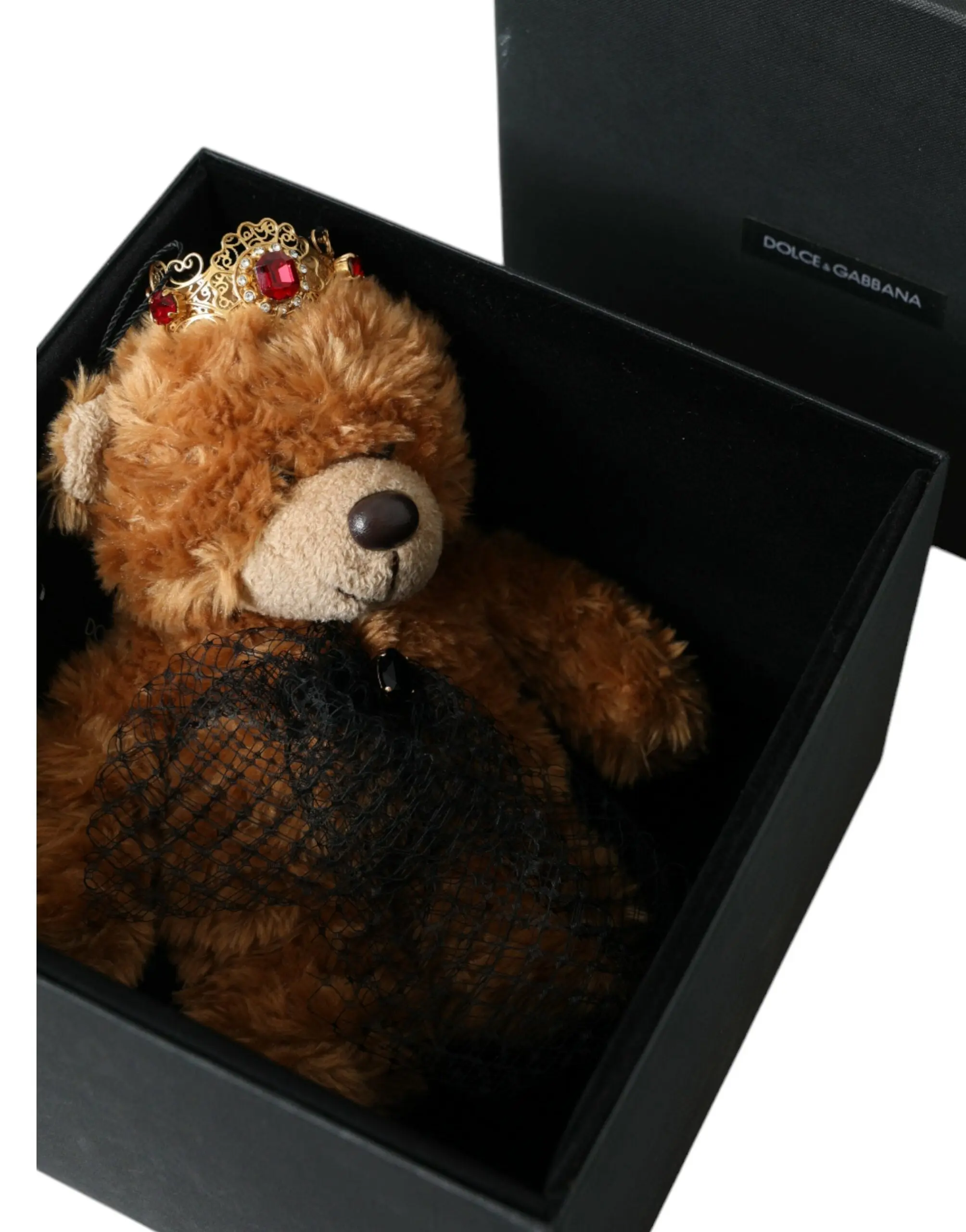 Dolce & Gabbana Brown Teddy Bear Gold Crystal Crown Hair Band Diadem - Image 7