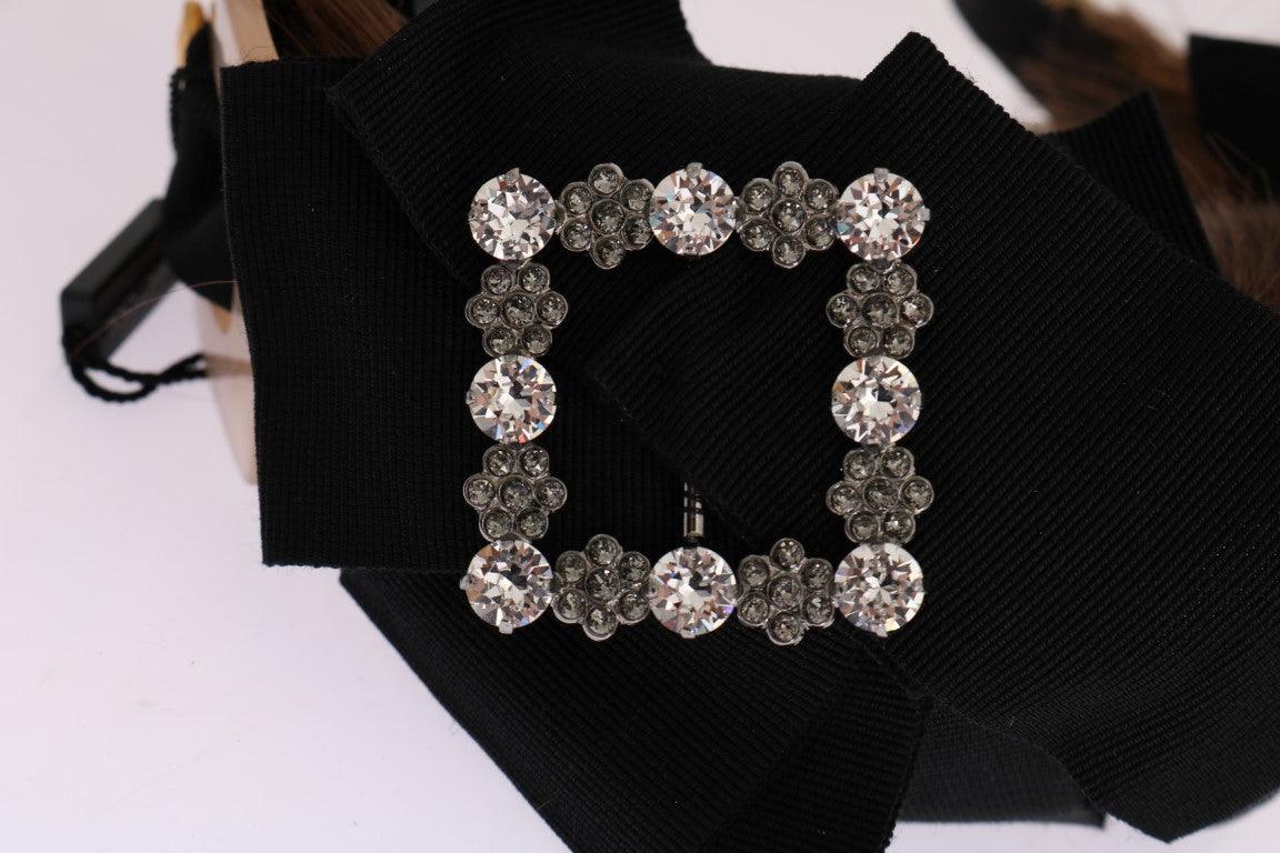 Dolce & Gabbana Clear Crystal Brown Hair Headband - Image 5