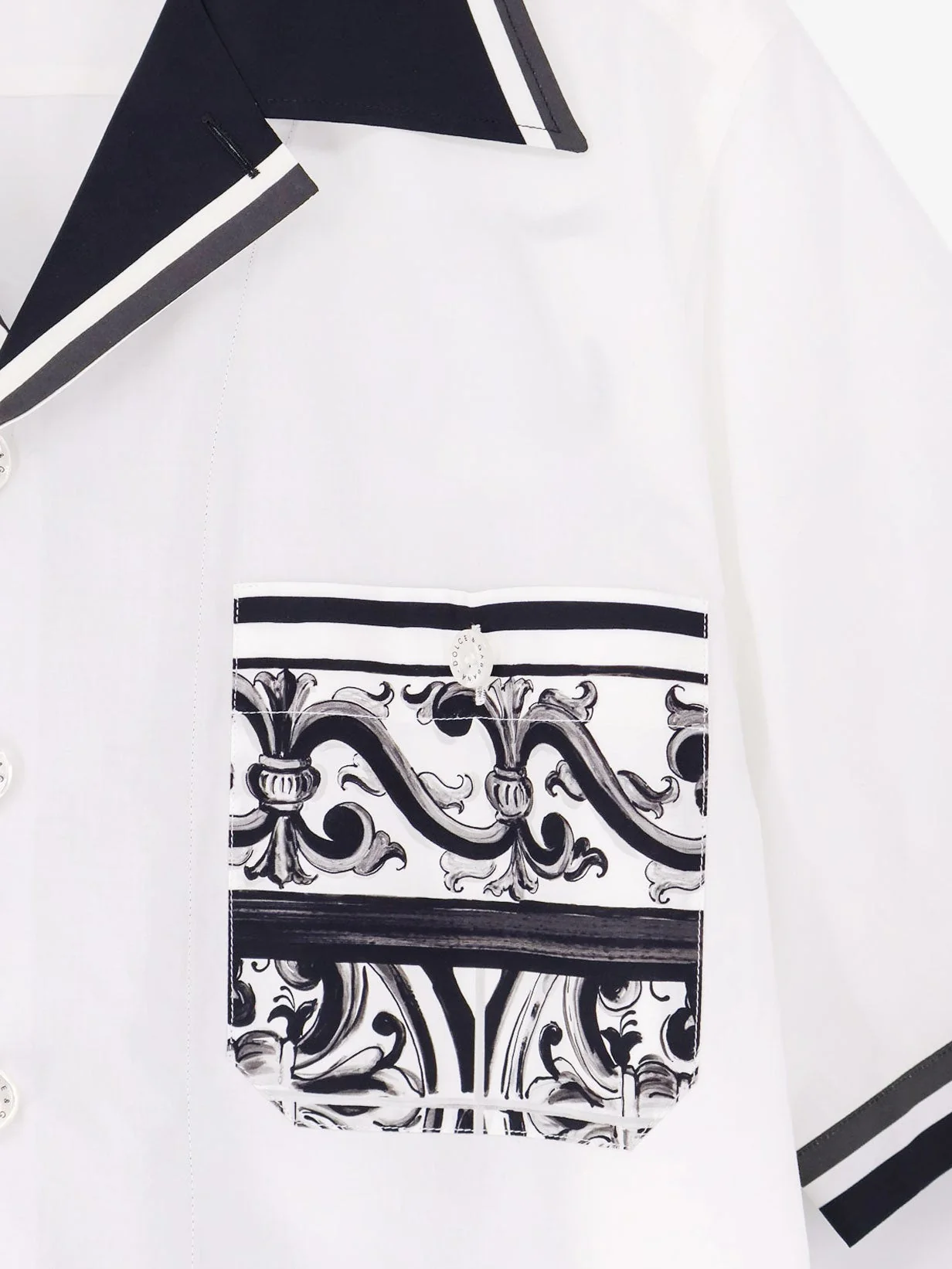 Dolce & Gabbana Cotton Shirt With Maxi Maiolica Print On The Back - Image 3
