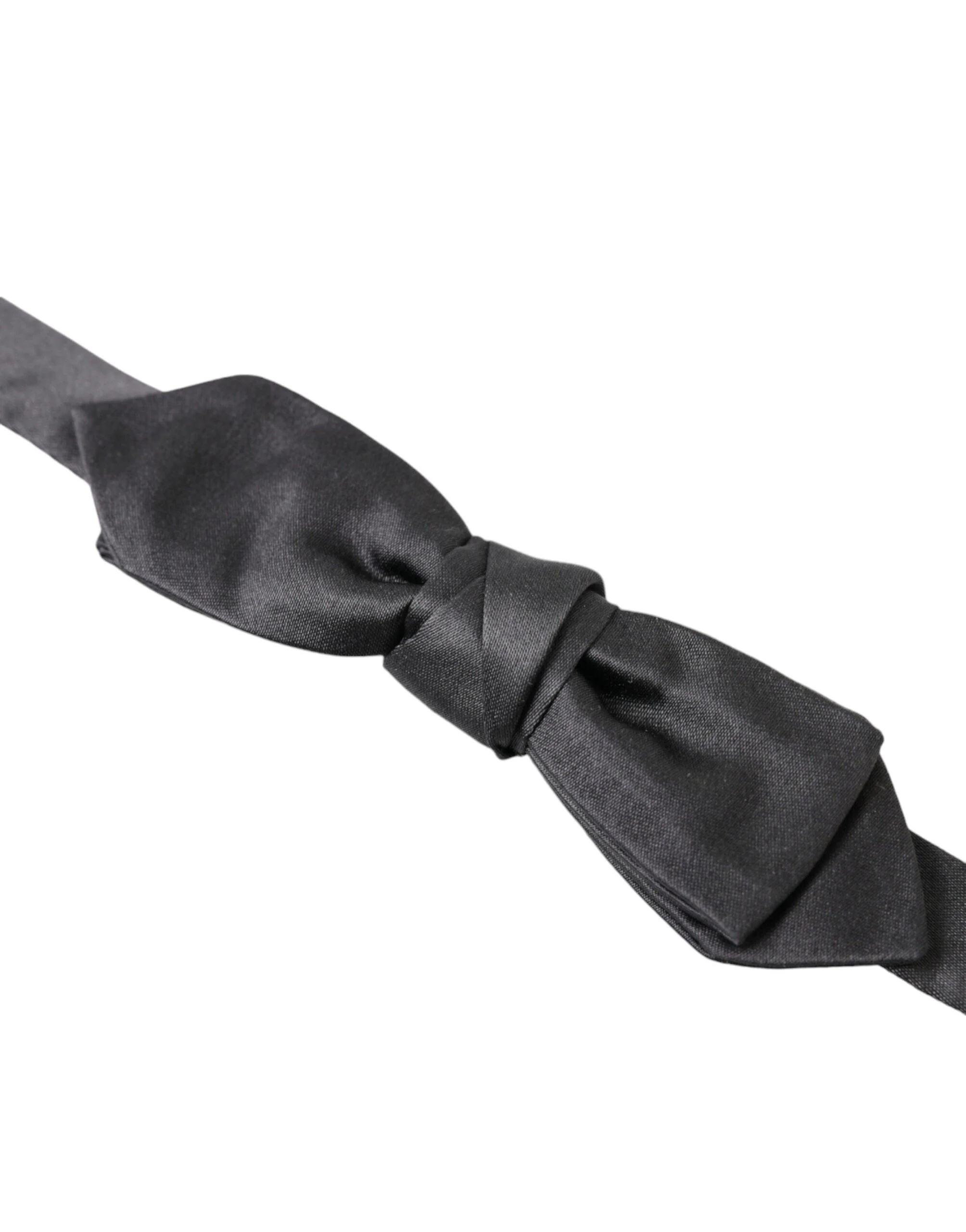 Dolce & Gabbana Dark Gray Silk Adjustable Neck Men Papillon Bow Tie - Image 2