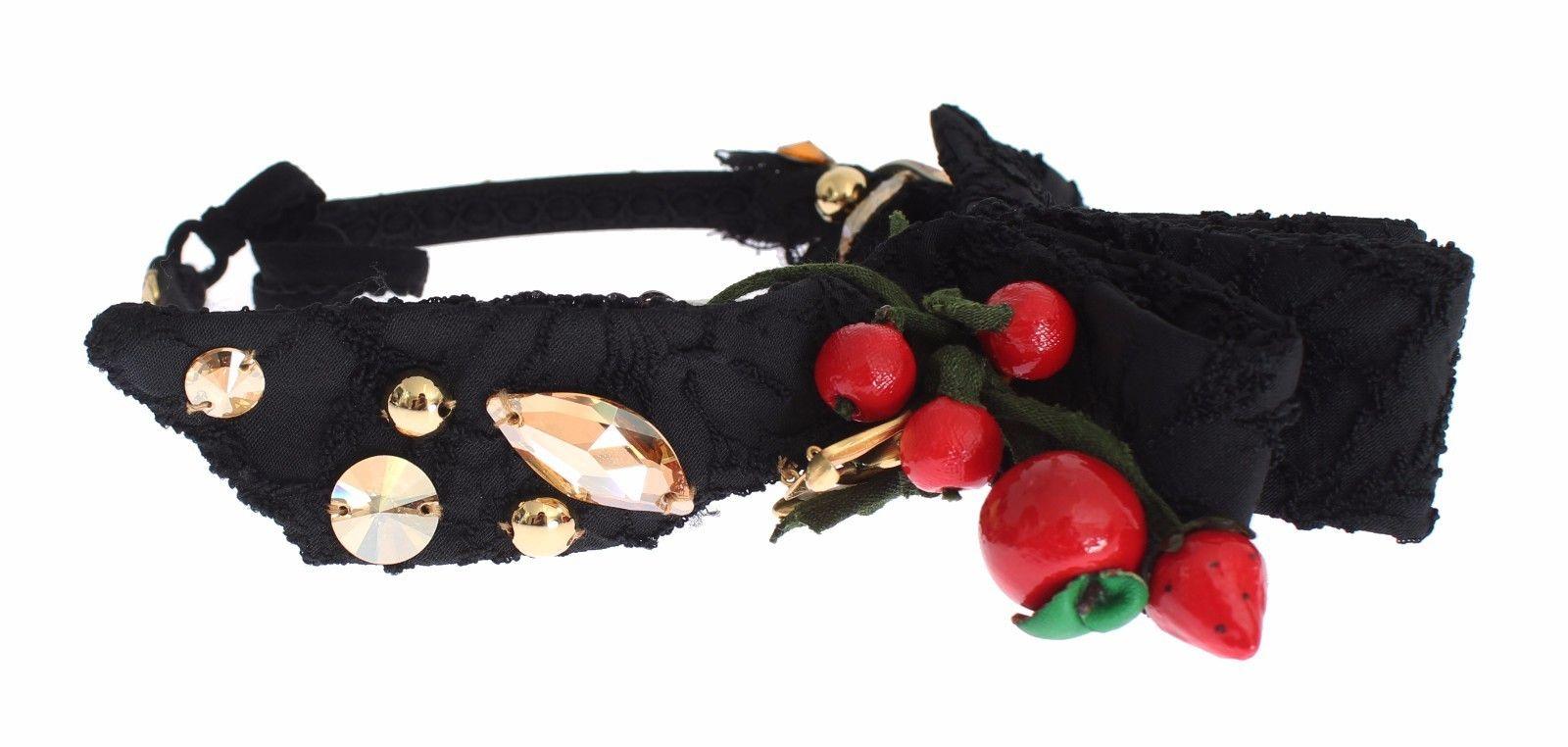 Dolce & Gabbana Diadem Headband Tiara Berry Fruit Crystal Bow Hair - Image 7