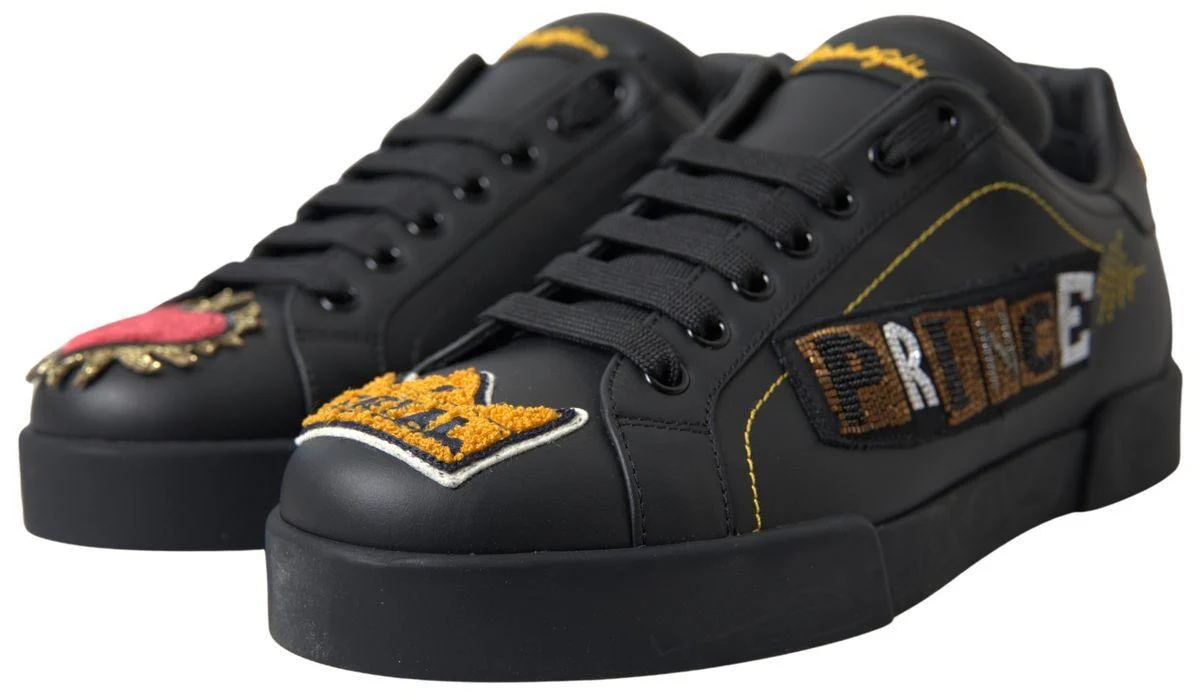 Dolce & Gabbana Men’s Portofino Prince Leather Sneakers - Image 2