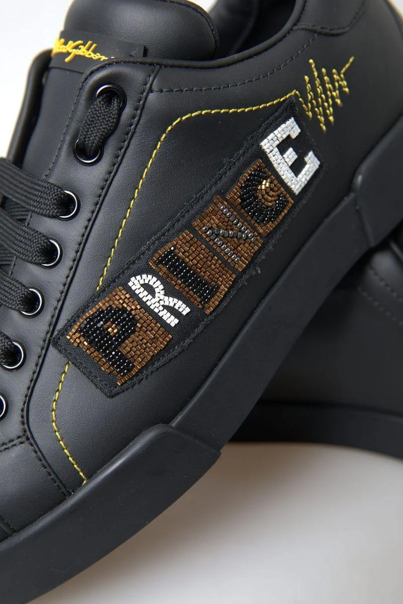 Dolce & Gabbana Men’s Portofino Prince Leather Sneakers - Image 5
