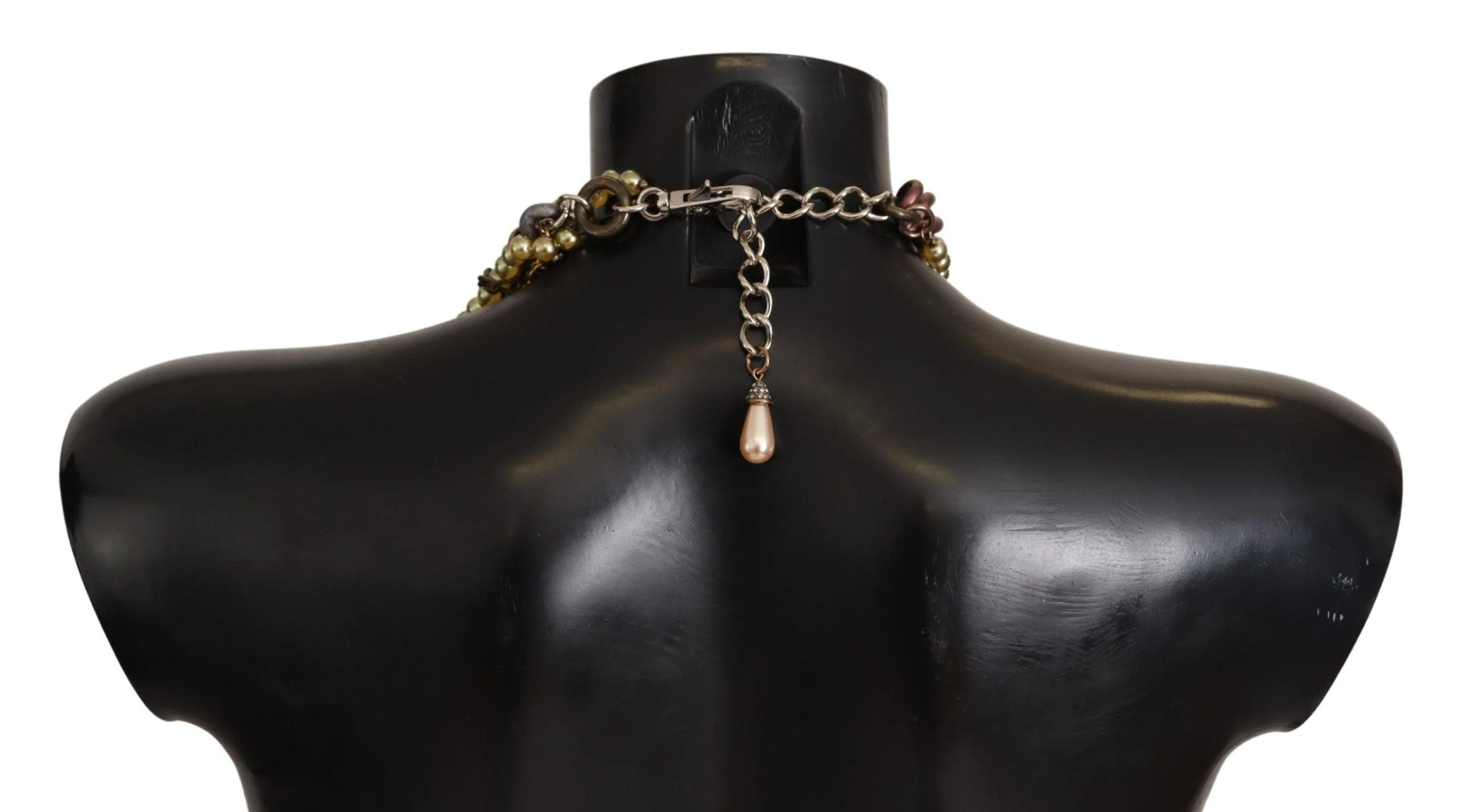 Dolce & Gabbana Gold Brass Sicily Floral Crystal Statement Necklace - Image 4