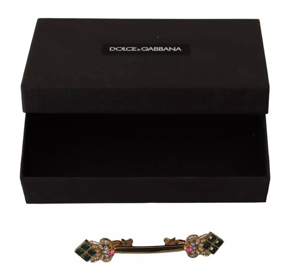 Dolce & Gabbana Crystal Collar Stop Brooch - Image 8