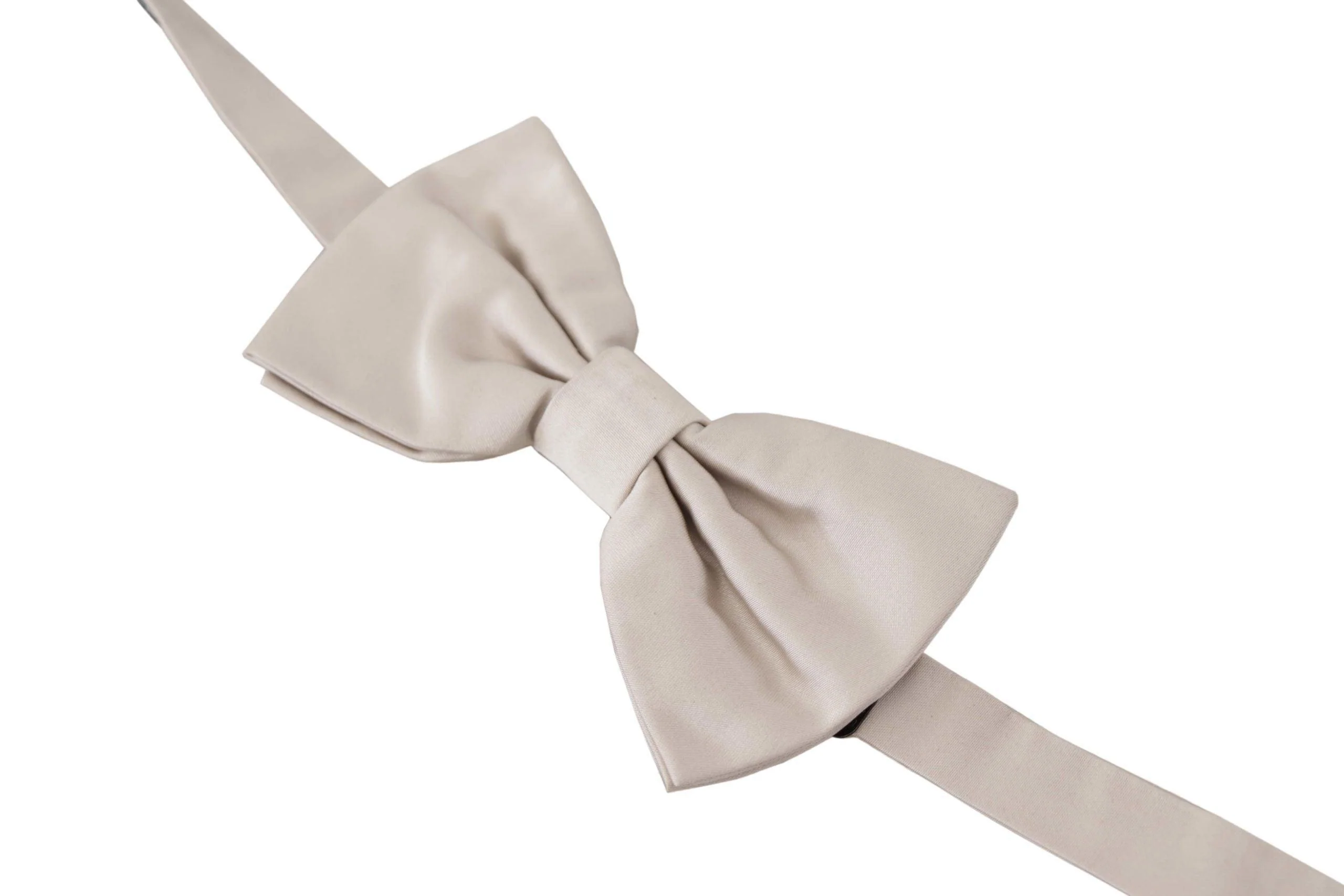Dolce & Gabbana Gray 100% Silk Adjustable Neck Papillon Tie - Image 3