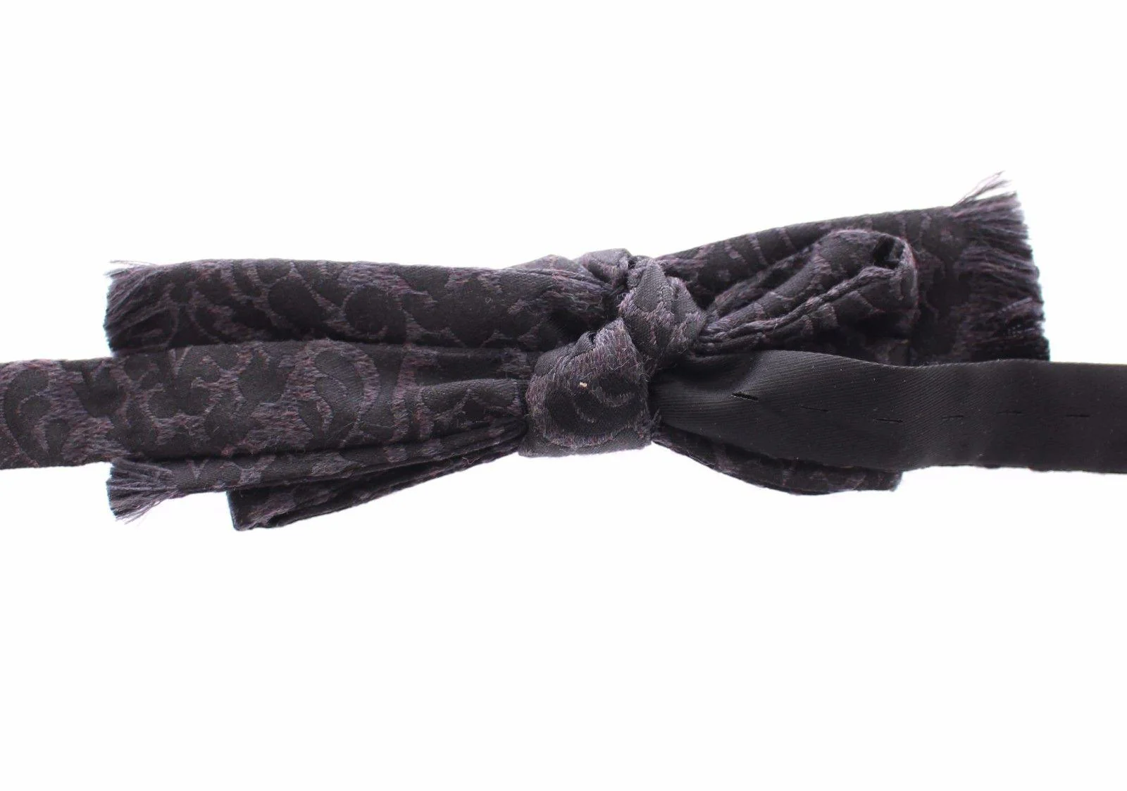 Dolce & Gabbana Gray Black Wool Bow Tie - Image 5