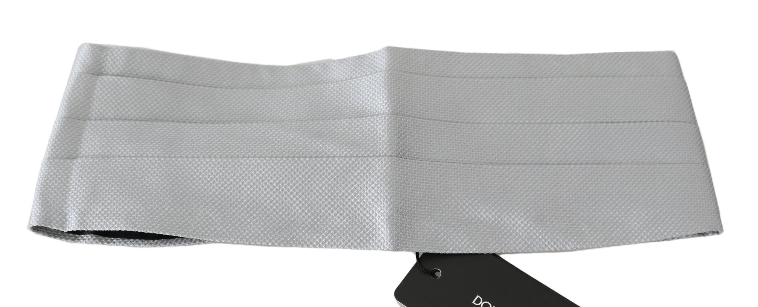 Dolce & Gabbana Gray Men Waist Belt 100% Silk Cummerbund - Image 4