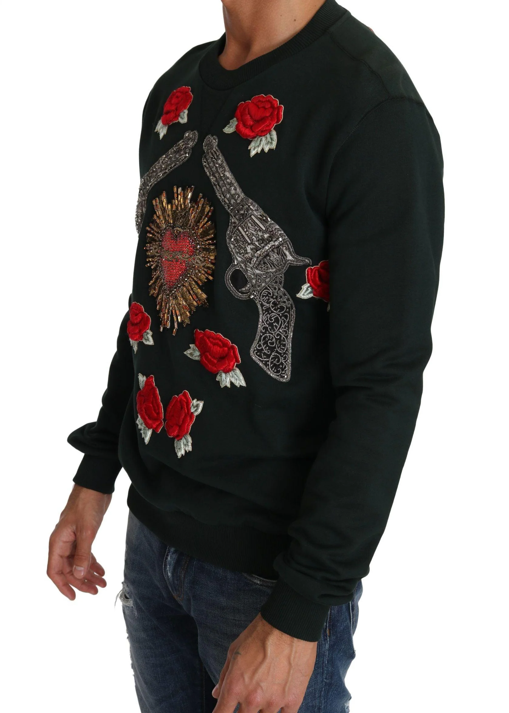 Dolce & Gabbana Crystal Heart Rose Sweater - Image 4