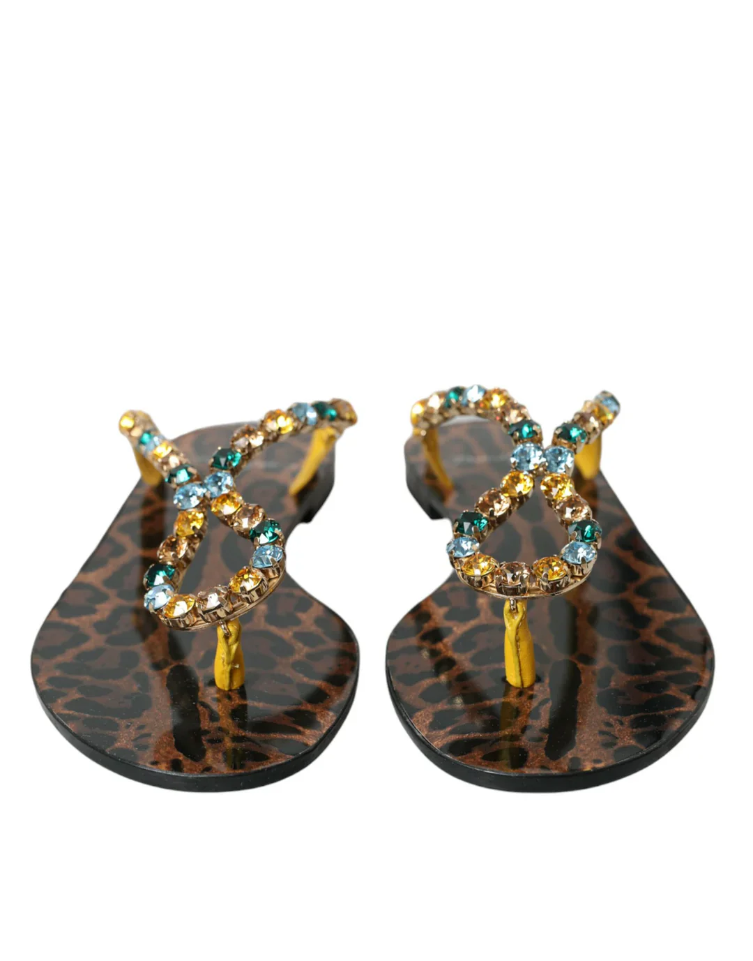 Dolce & Gabbana Leopard Crystal-Embellished Sandals - Image 3