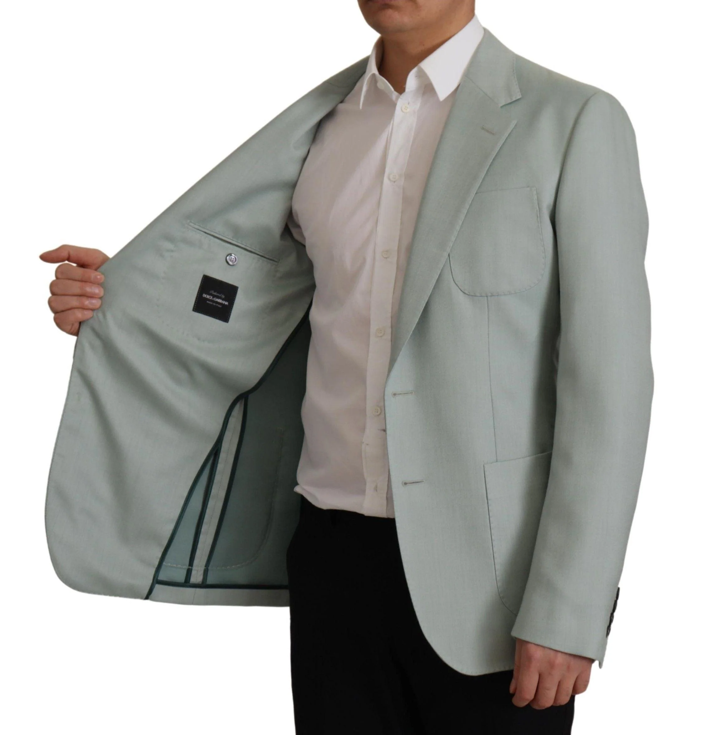 Dolce & Gabbana Light Green Cashmere Silk Blazer - Image 2