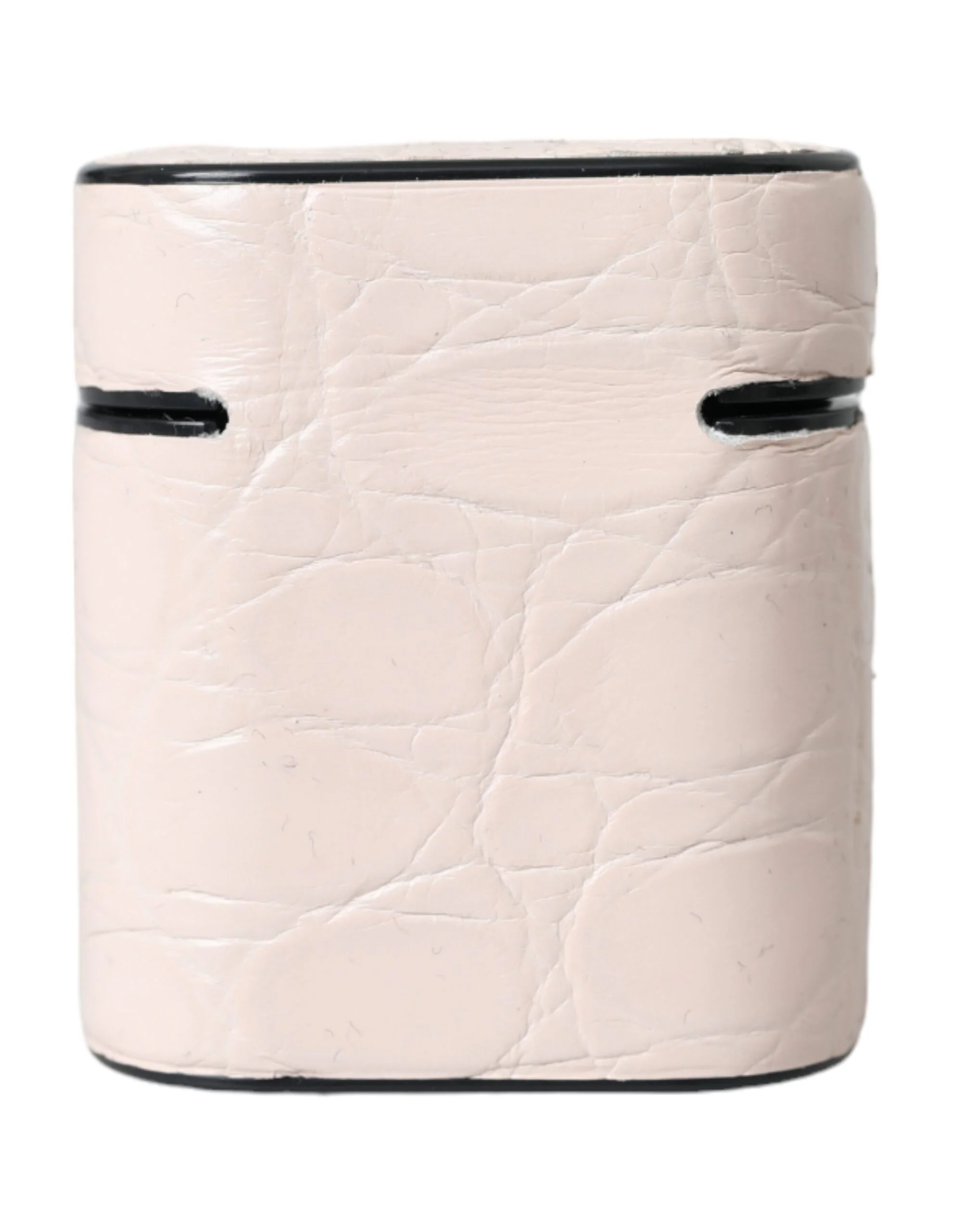 Dolce & Gabbana Light Pink Leather Metal Logo Plaque Airpods Case - Image 4